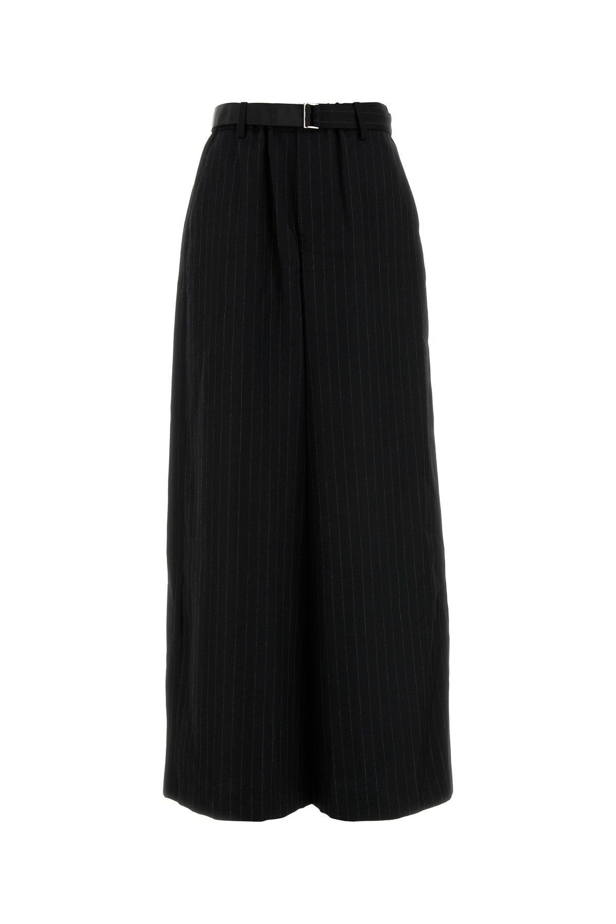 SACAI Pantalone dalla gamba ampia in lana ricamata