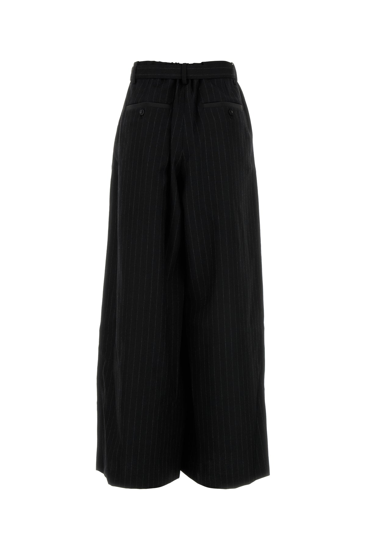 SACAI Pantalone dalla gamba ampia in lana ricamata, view 2