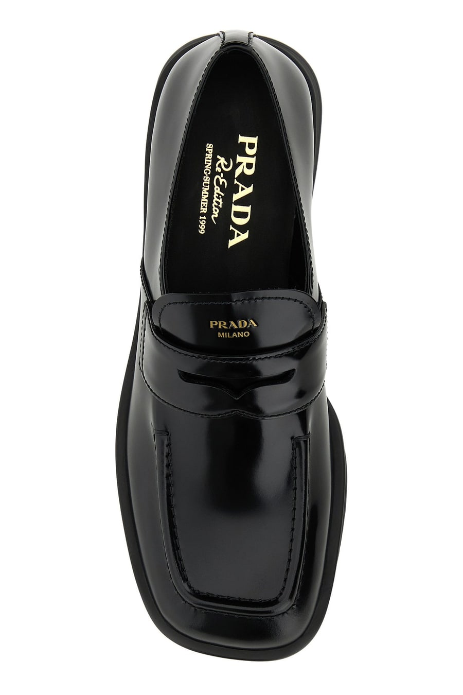 Prada Mocassini Equal in pelle nera, view 4