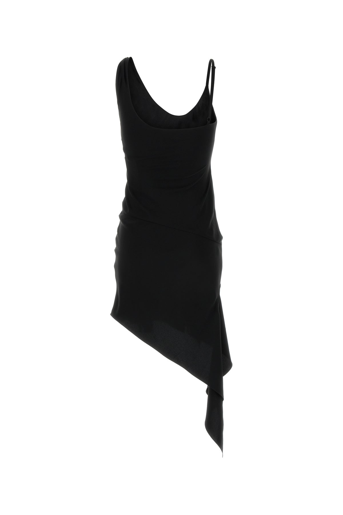 COURREGES Mini abito in poliestere nero, view 2
