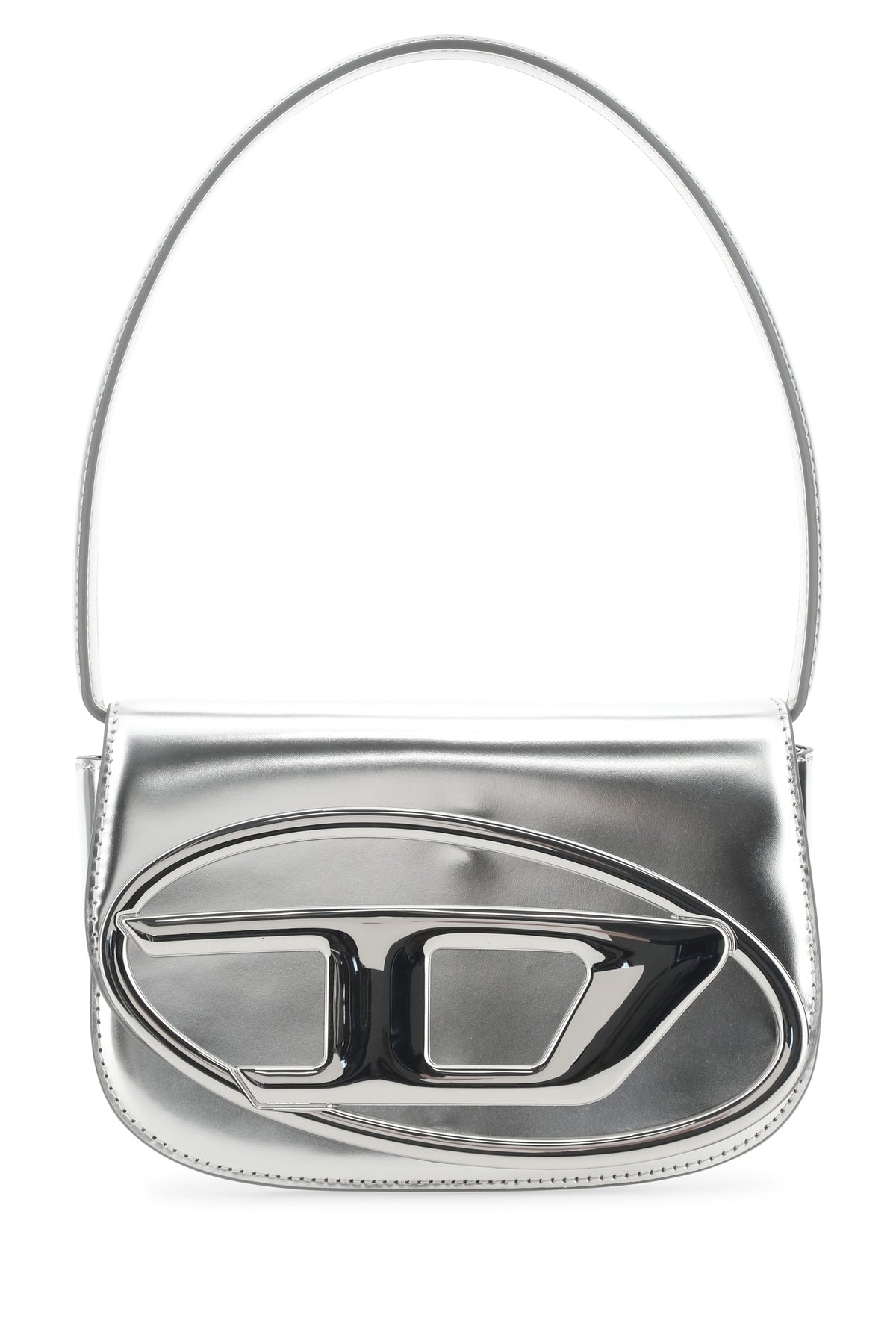 Diesel Borsa a spalla 1DR in pelle argento