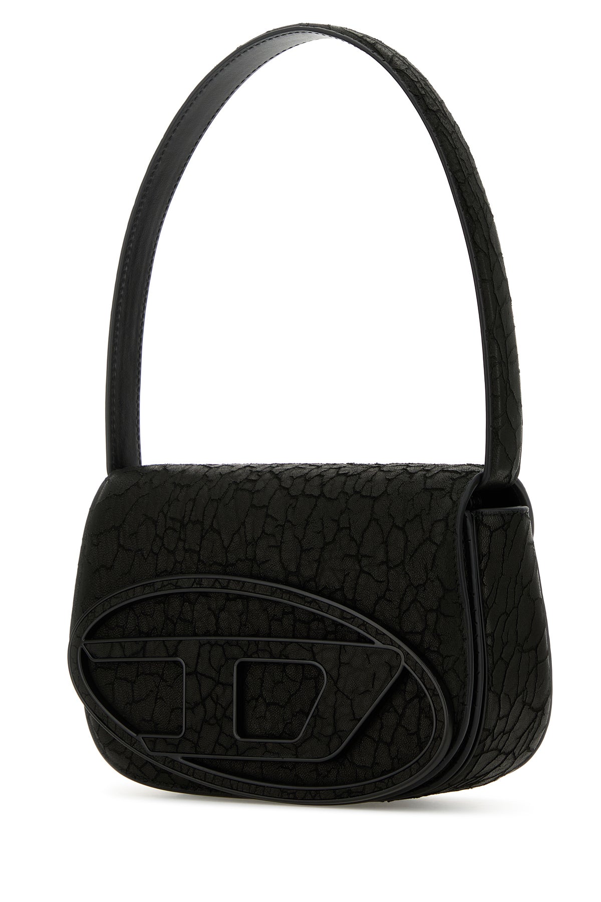 Diesel Borsa a spalla 1DR in pelle nera, view 2