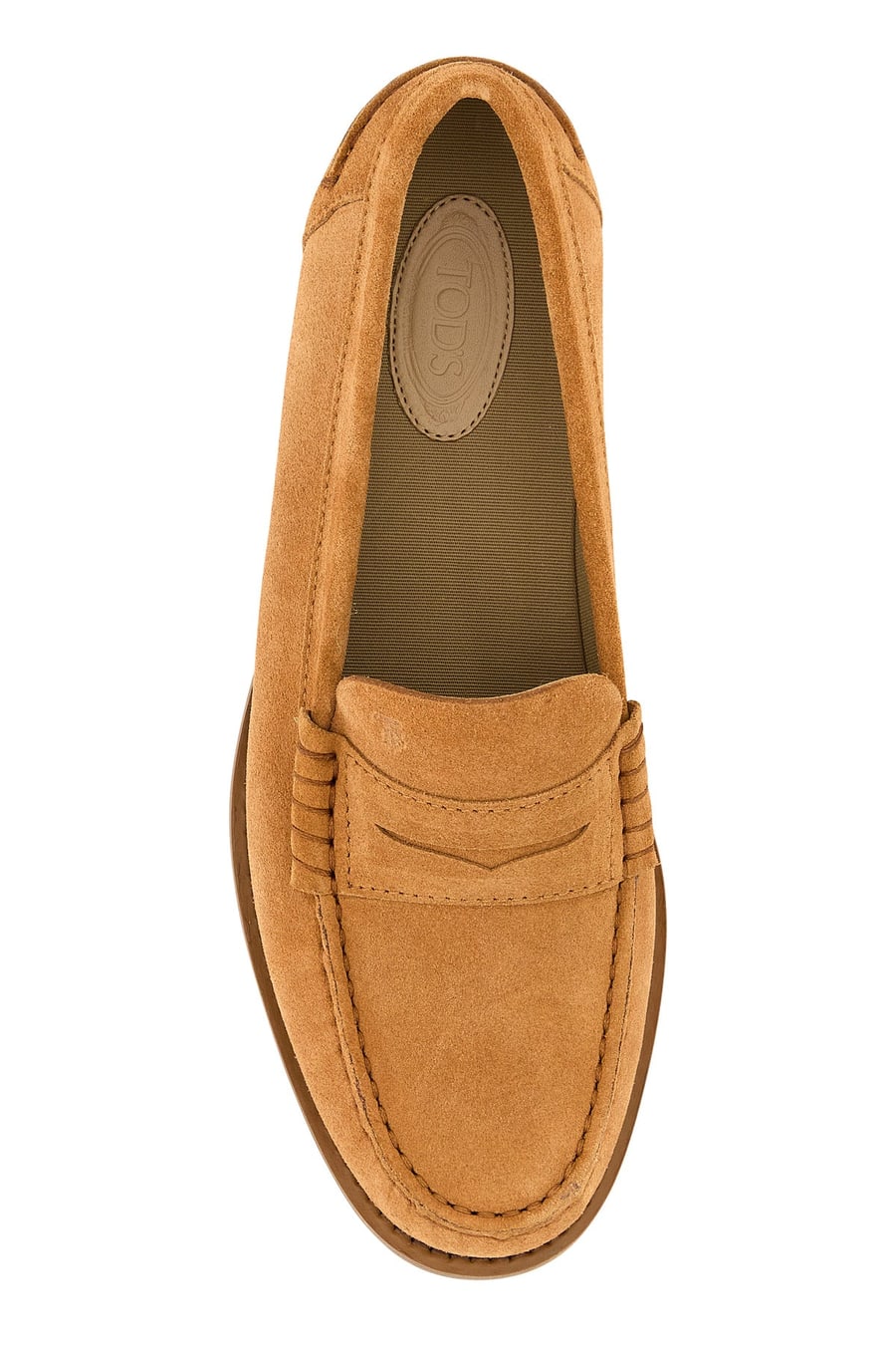 Tod's Mocassini in pelle scamosciata cammello, view 4