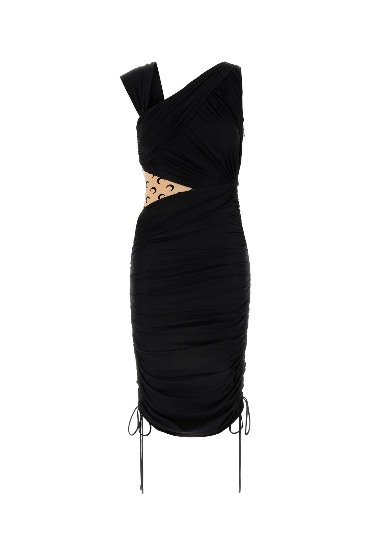 MARINE SERRE Abito in nylon stretch nero