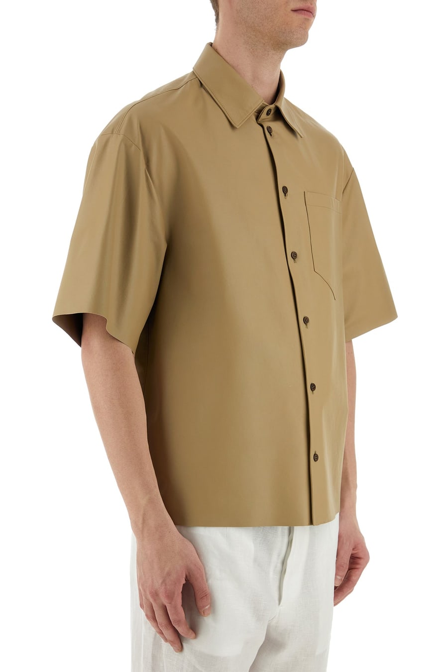 Prada Camicia in pelle beige, view 3