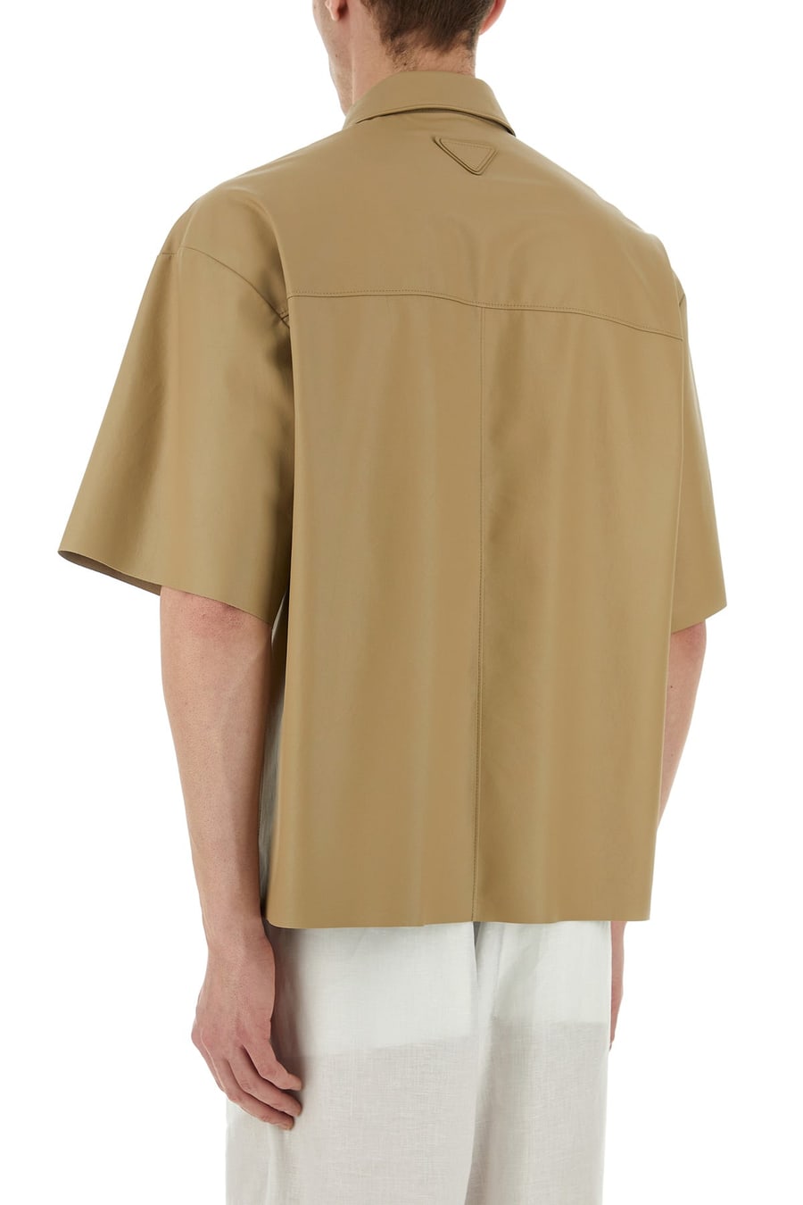 Prada Camicia in pelle beige, view 4