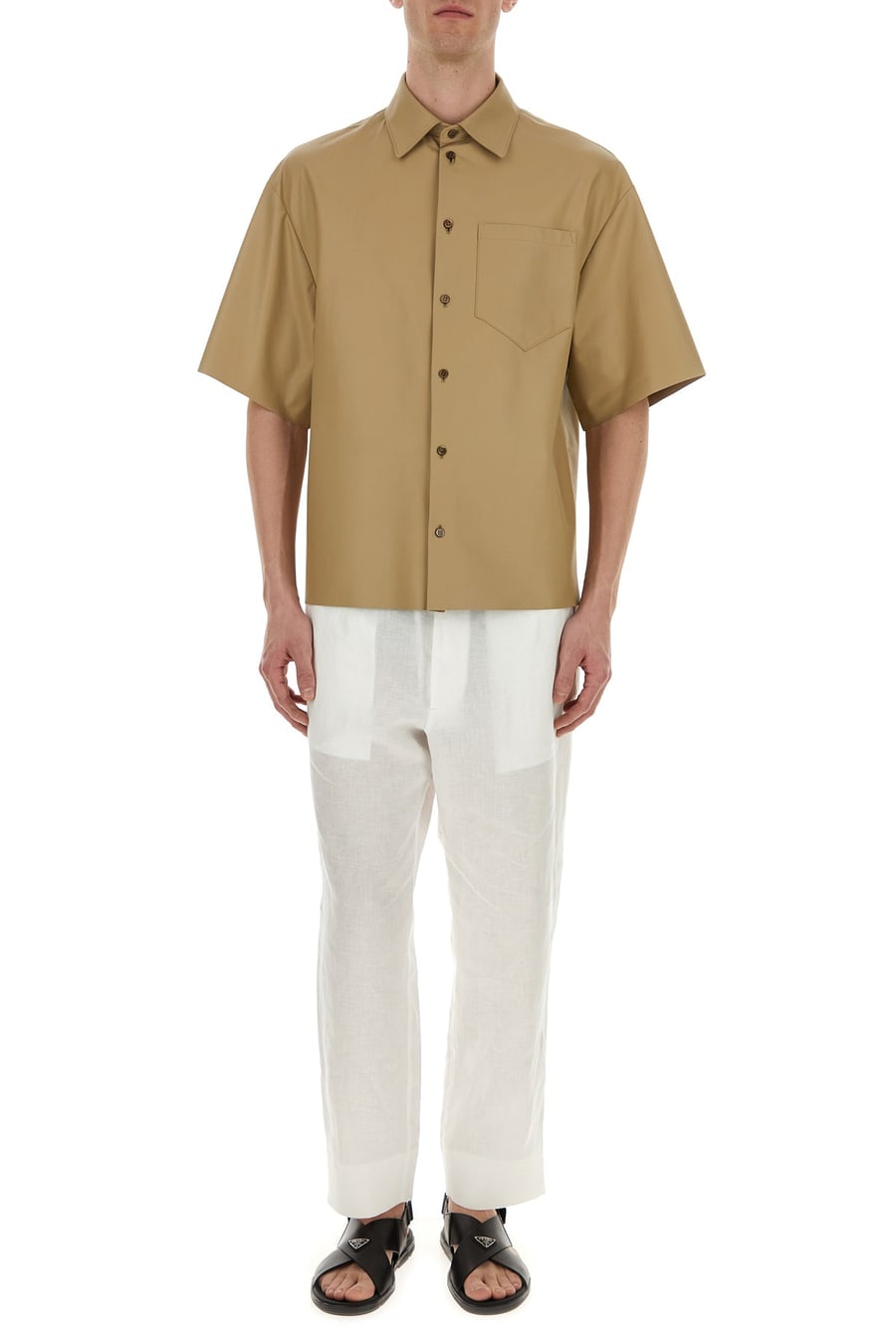 Prada Camicia in pelle beige, view 6