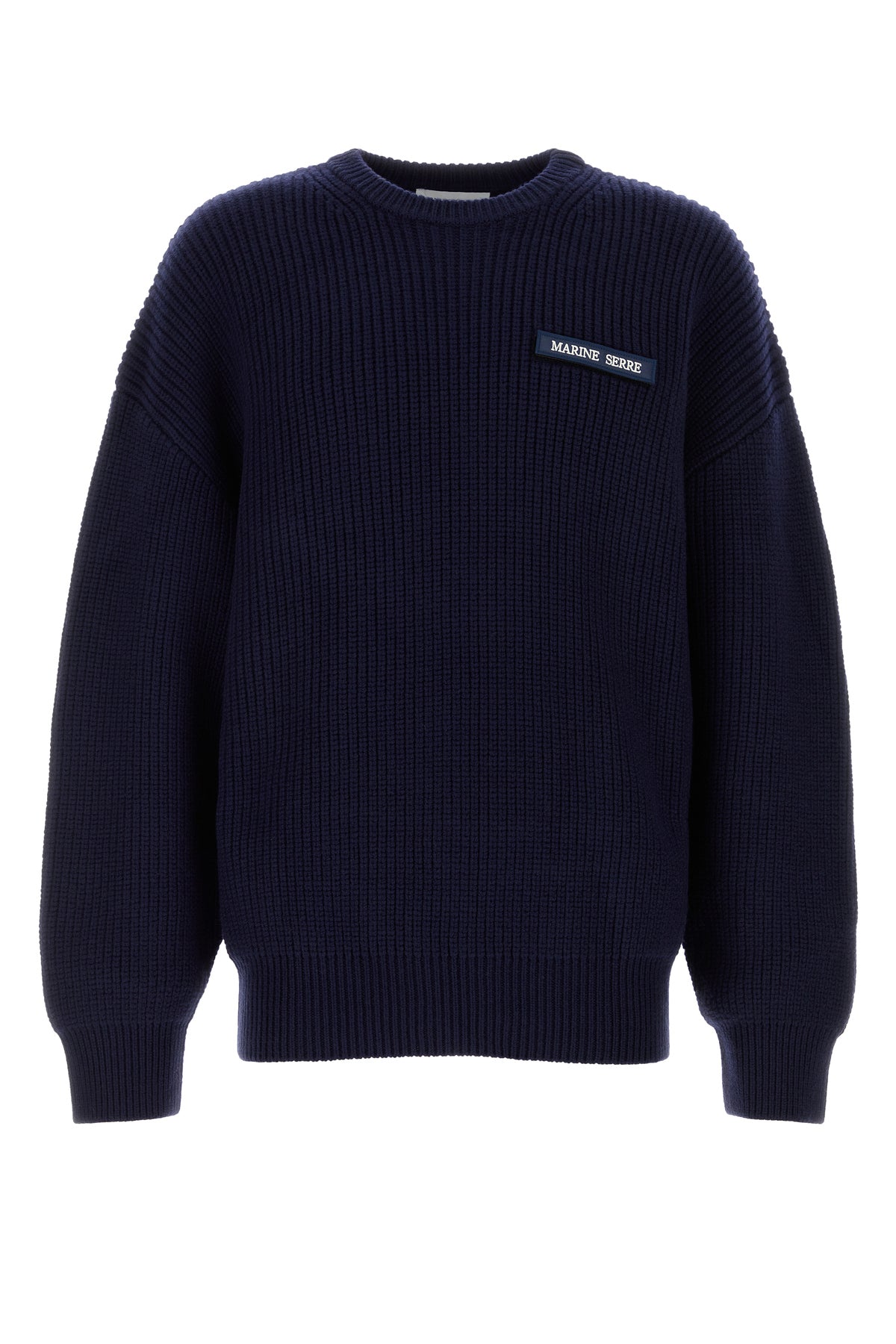 MARINE SERRE Maglione in lana blu navy