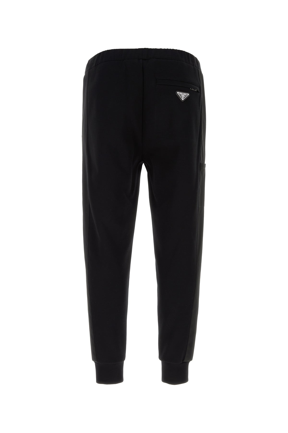 Prada Pantalone jogging in misto cotone nero, view 2