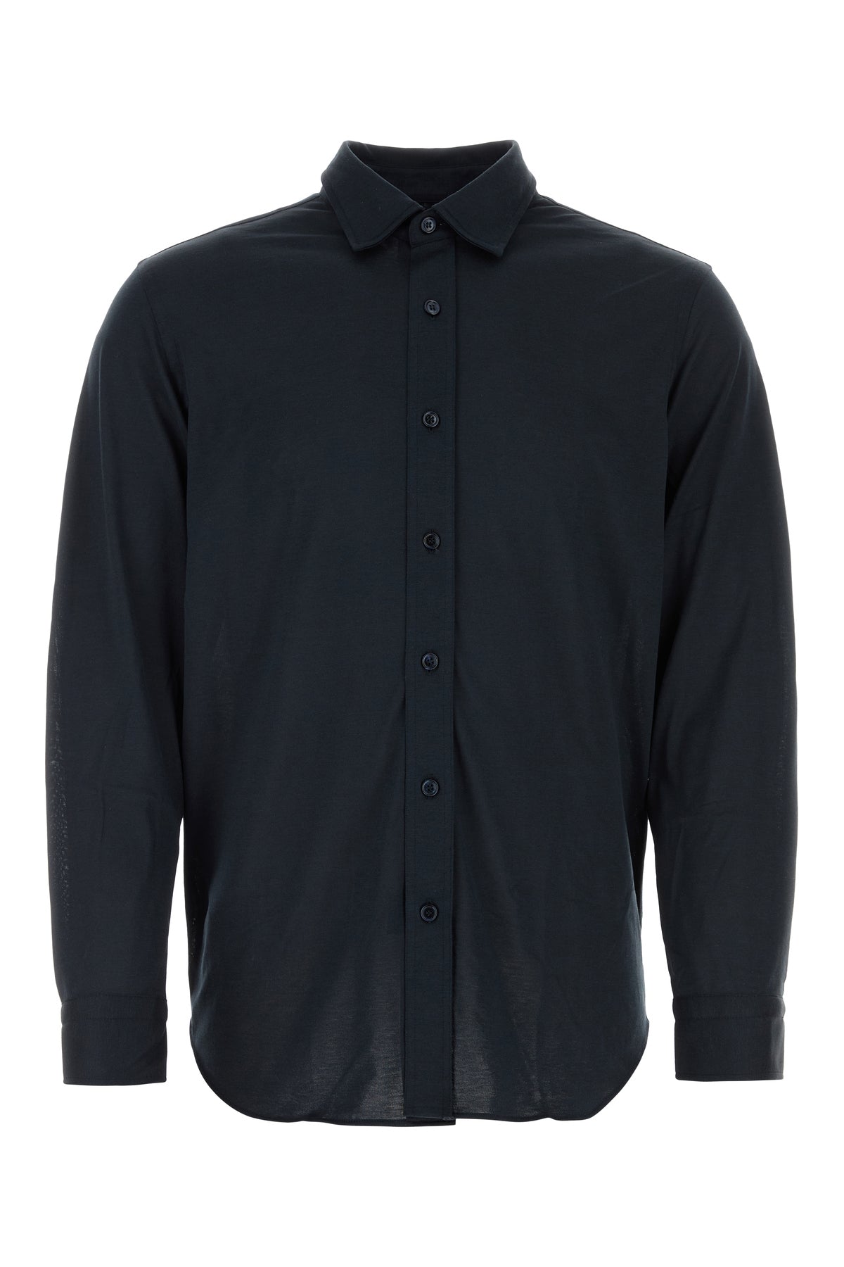 BRIONI Camicia in misto seta blu notte