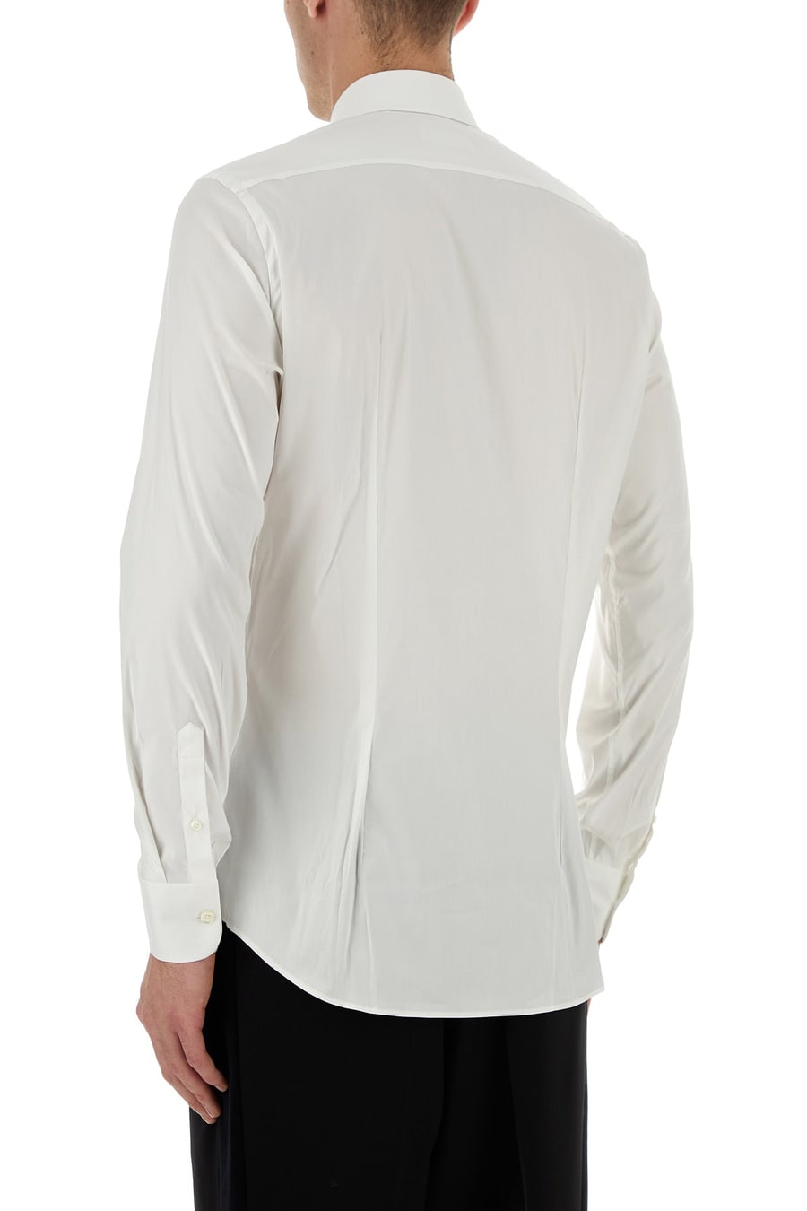 Prada Camicia in popeline stretch bianco, view 4