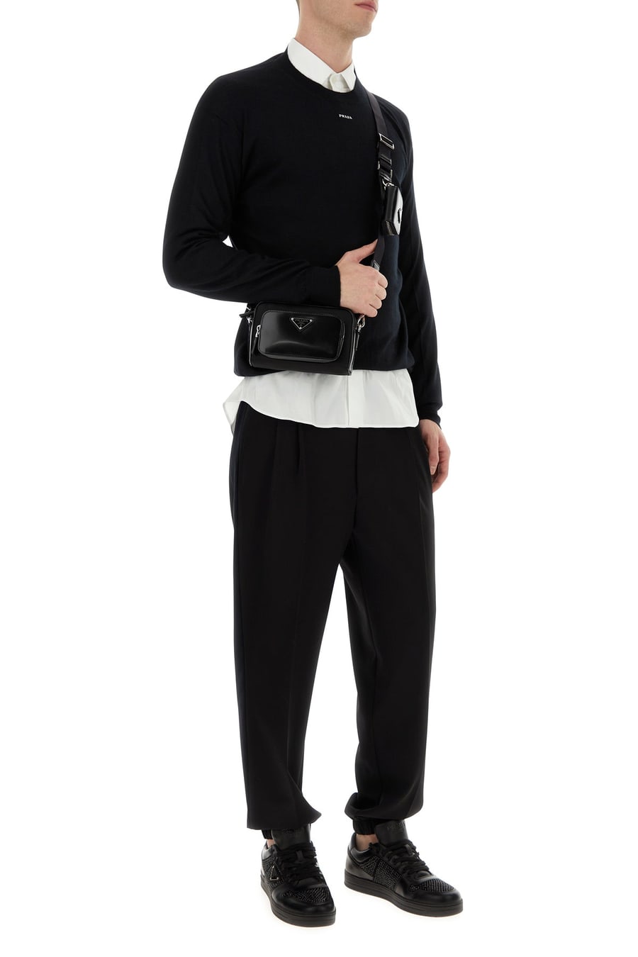 Prada Camicia in popeline stretch bianco, view 6