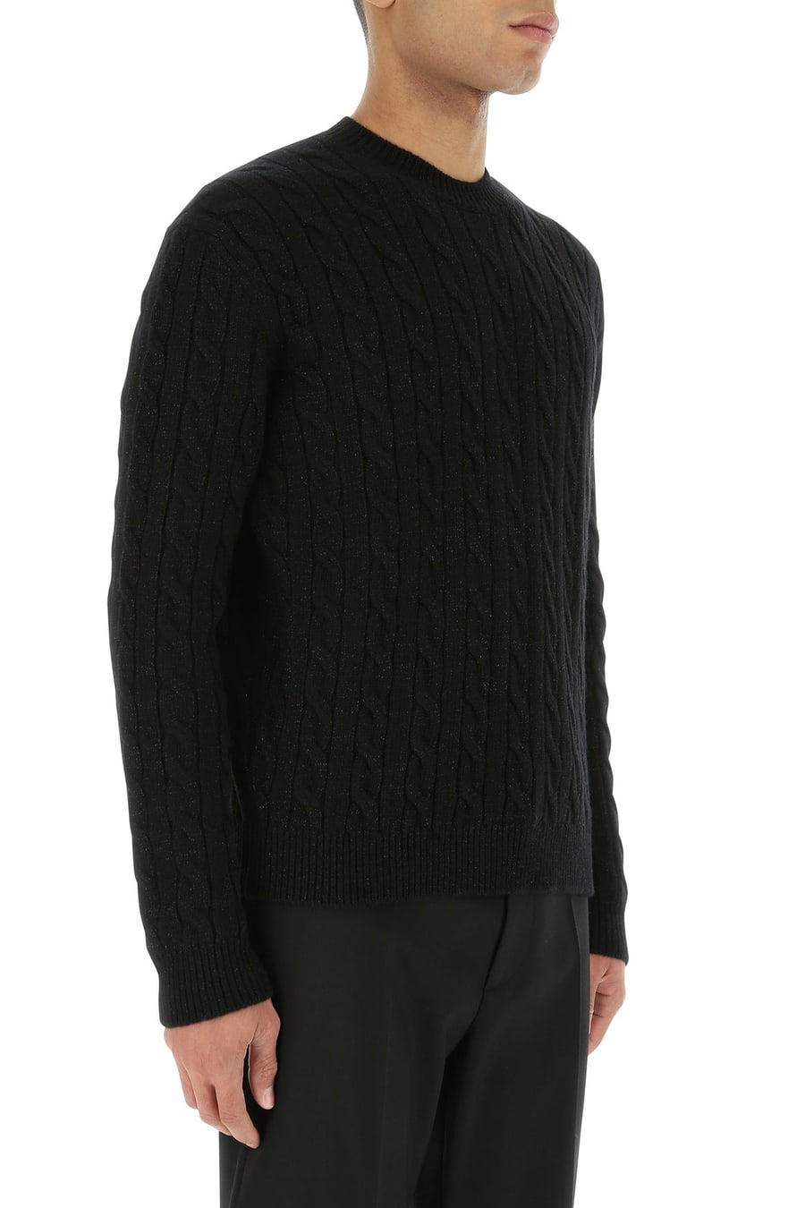 Prada Maglione in misto lana nera, view 3