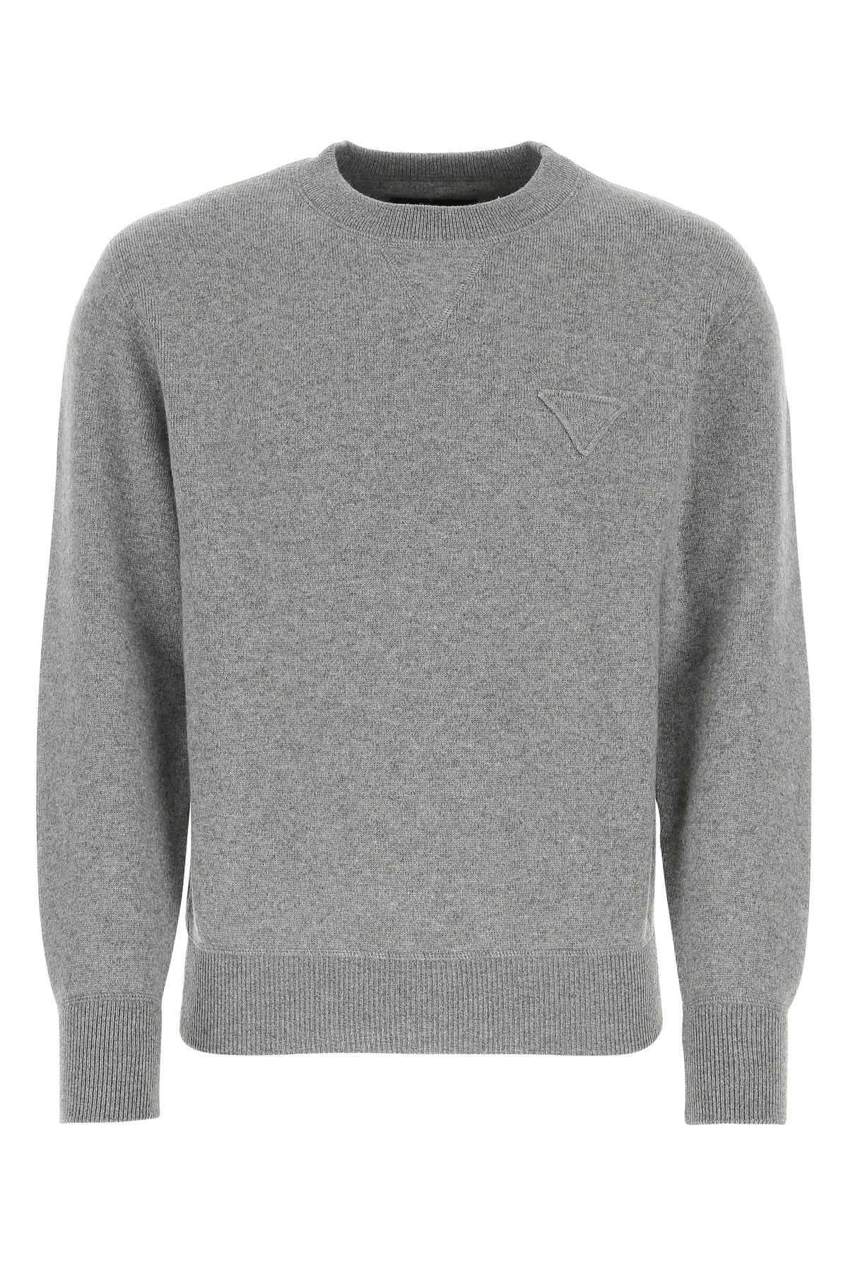 Prada Maglione in misto cashmere stretch grigio melangé