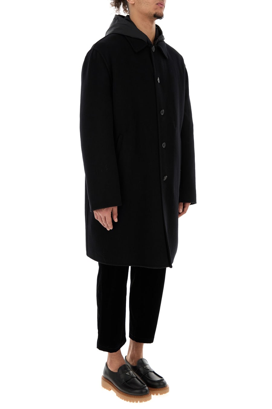 Prada Cappotto in cashmere nero, view 3