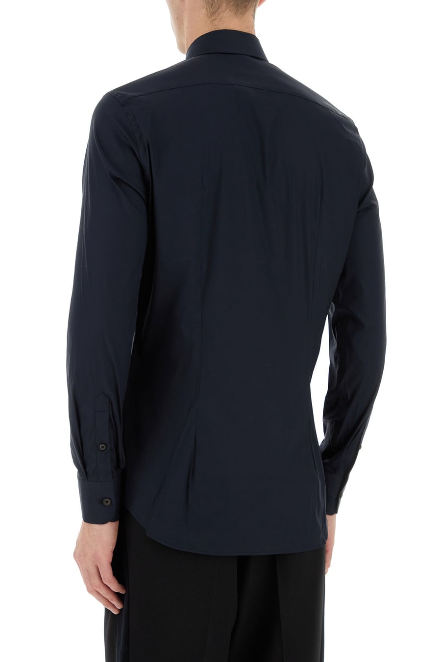 Prada Camicia in popeline stretch blu, view 4