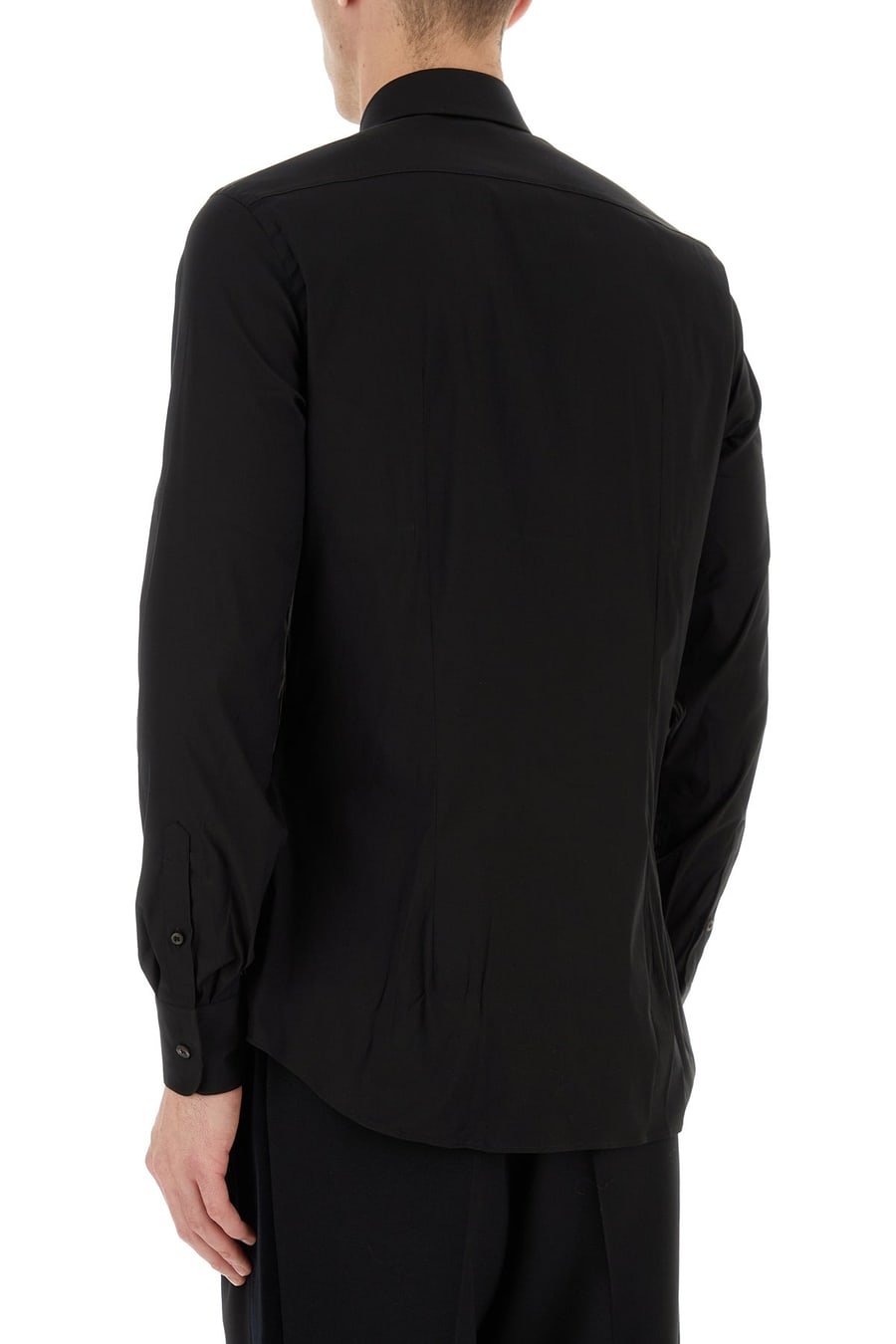 Prada Camicia in popeline stretch nero, view 4