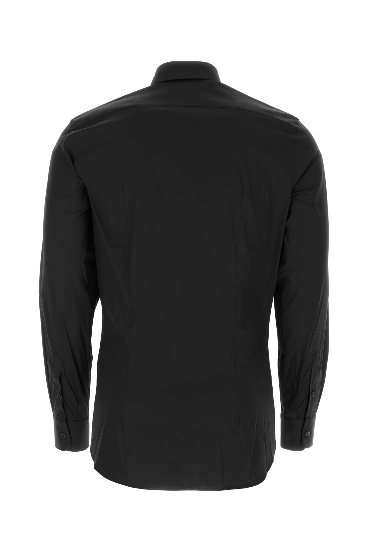 Prada Camicia in popeline stretch nero, view 2