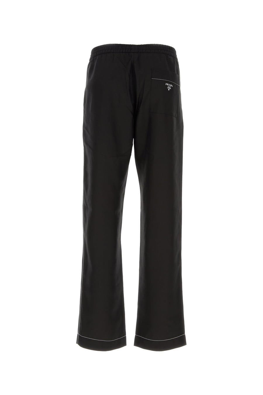 Prada Pantalone pigiama in seta nera, view 2