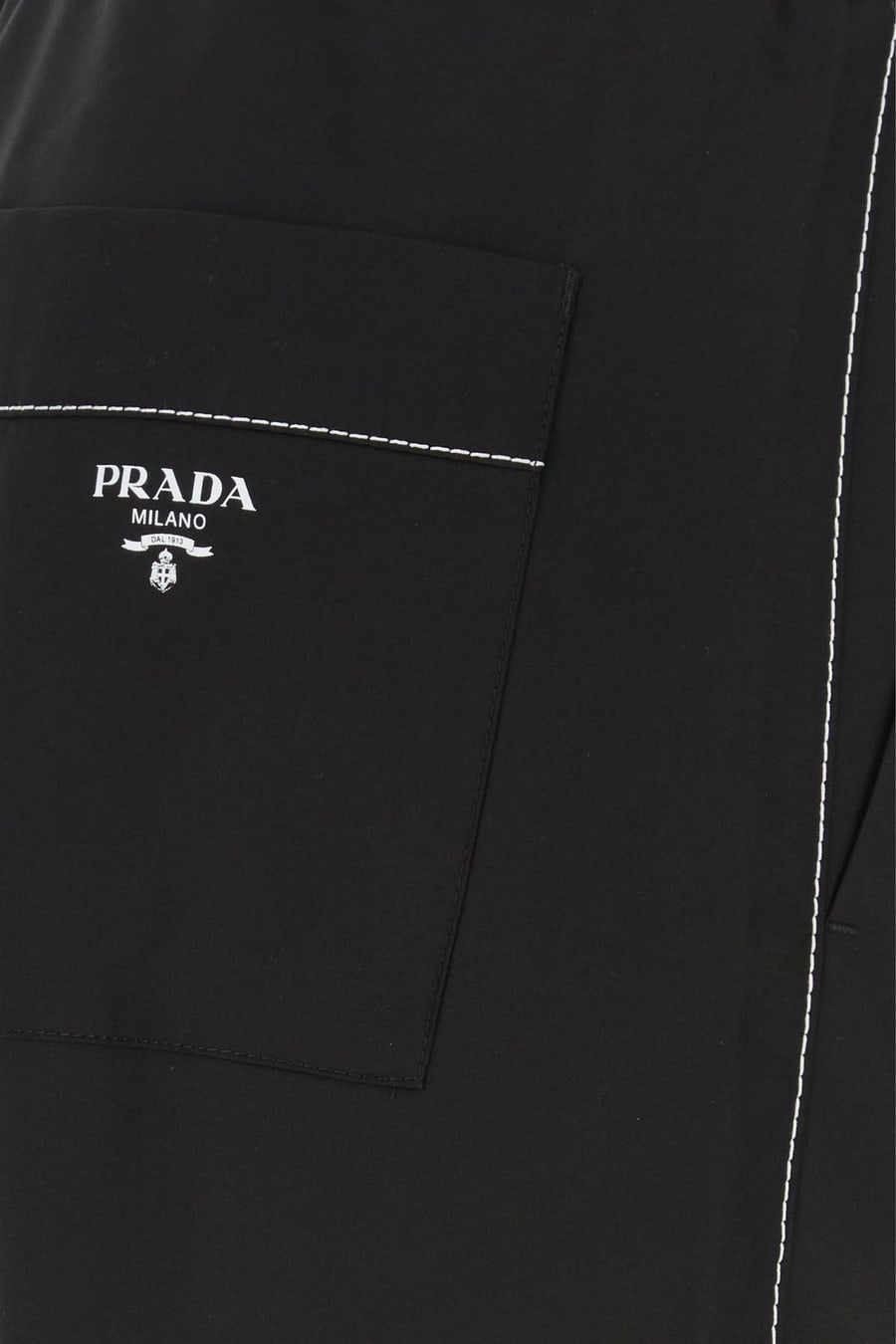 Prada Pantalone pigiama in seta nera, view 5
