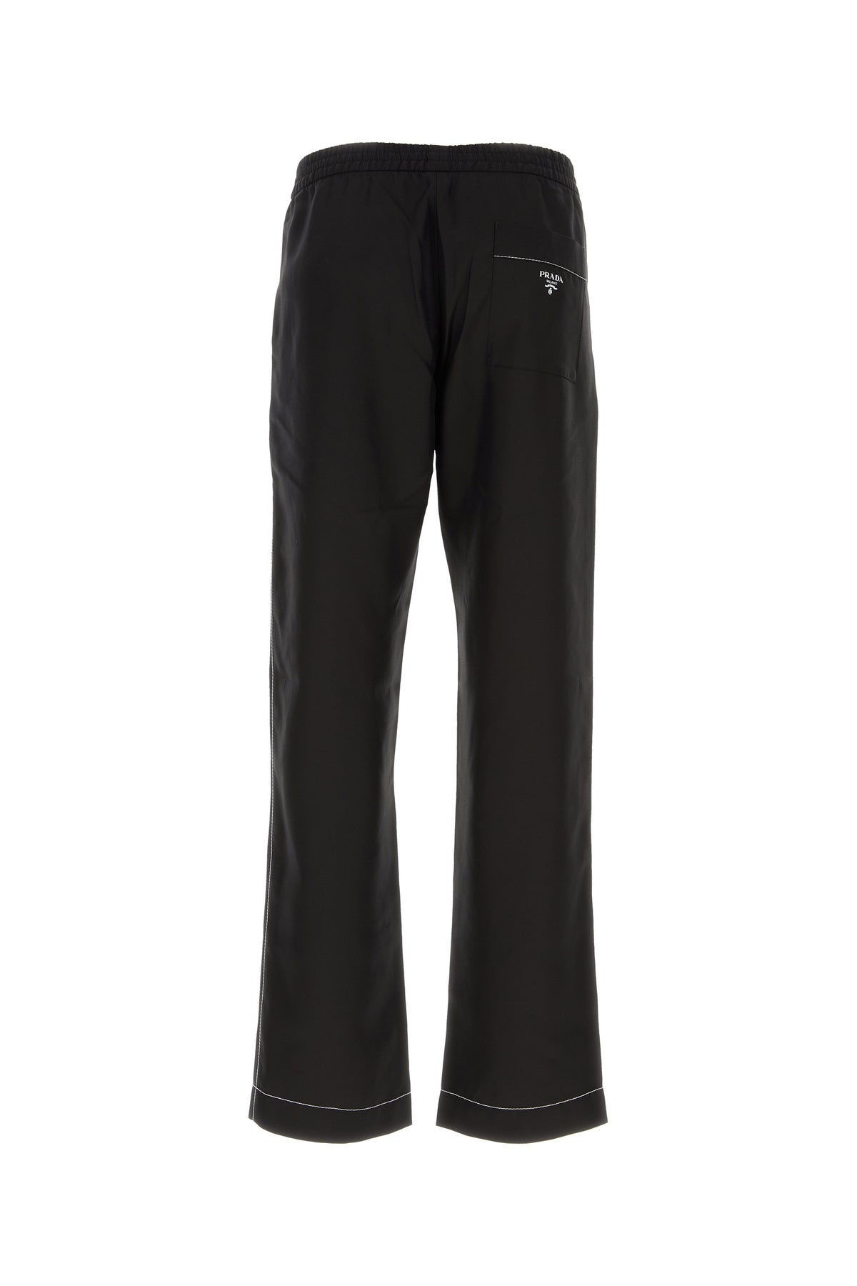 Prada Pantalone pigiama in seta nera, view 2