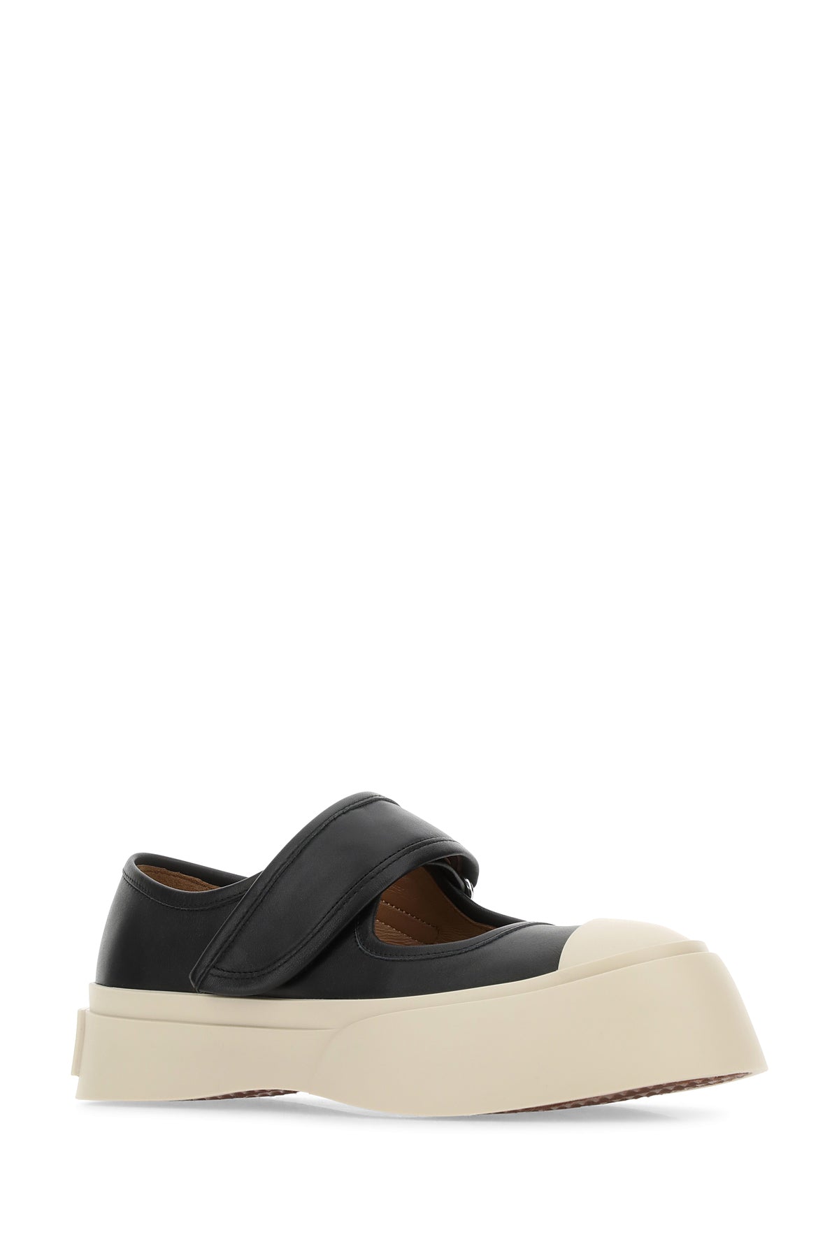 Marni Sneakers Mary Jane in pelle nera, view 2