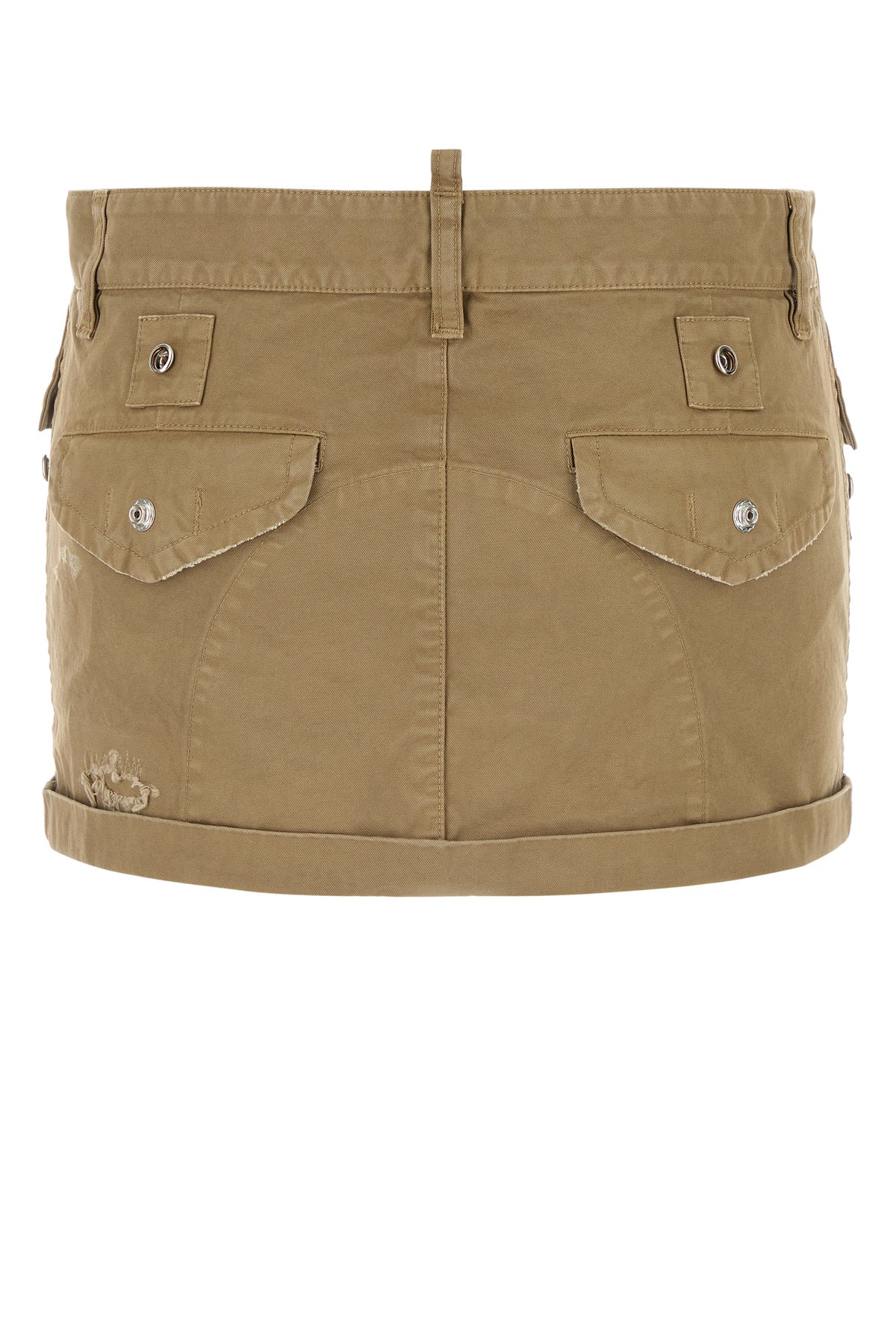 Dsquared2 Minigonna in tela kaki, view 2