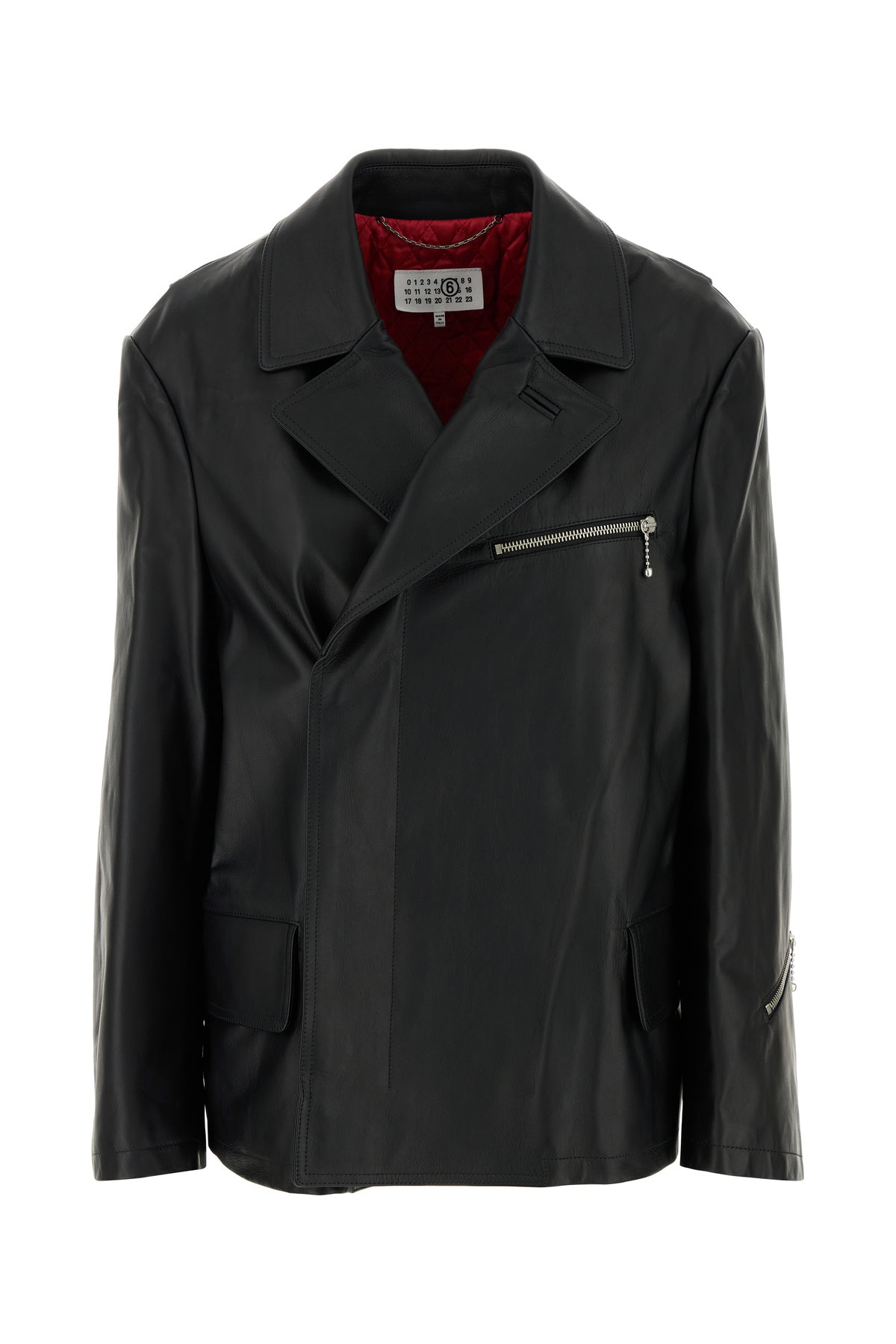 MM6 Maison Margiela Giacca in pelle nera