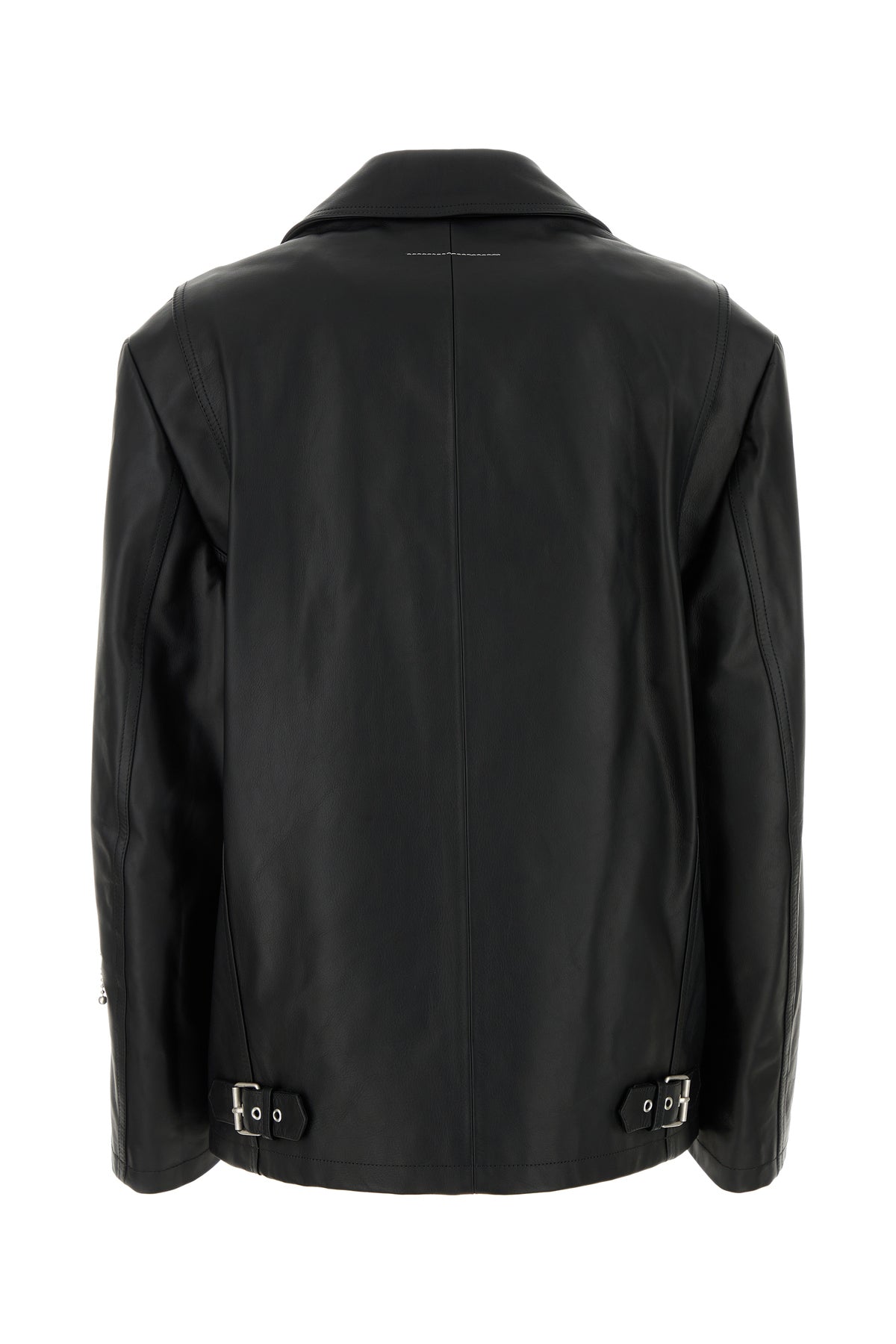 MM6 Maison Margiela Giacca in pelle nera, view 2