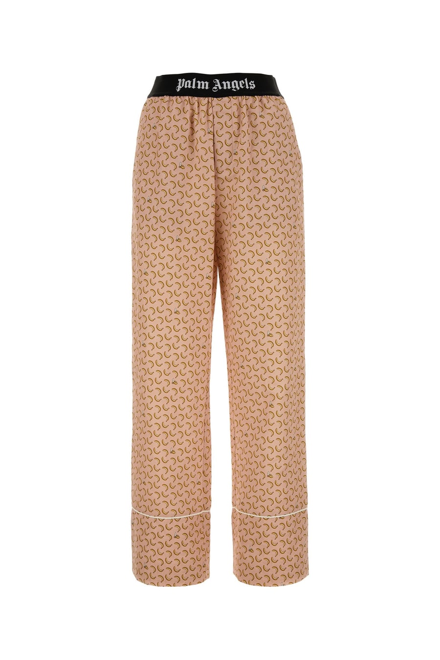 Palm Angels Pantalone dalla gamba ampia in misto lino stampato