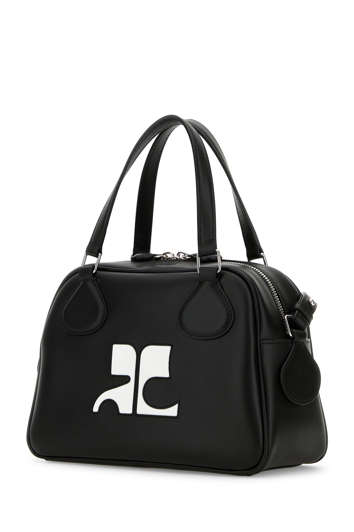 COURREGES Borsa a mano Reedition in pelle nera, view 2
