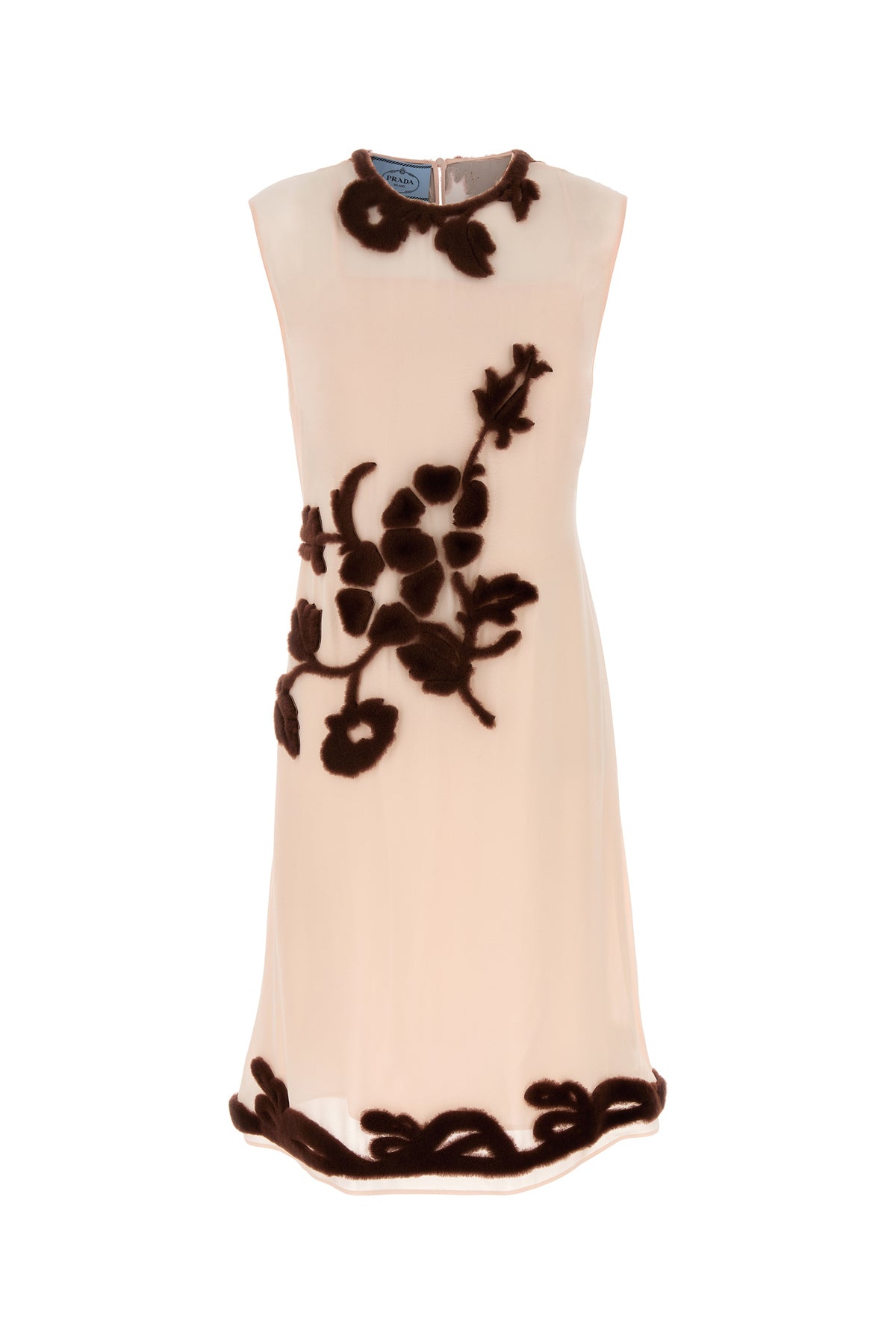 Prada Abito in georgette rosa chiaro