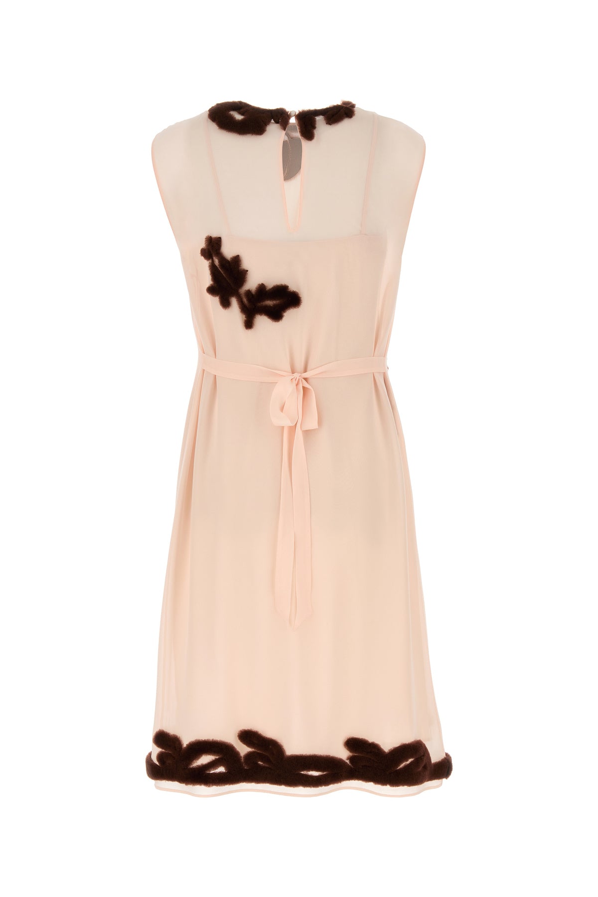 Prada Abito in georgette rosa chiaro, view 2