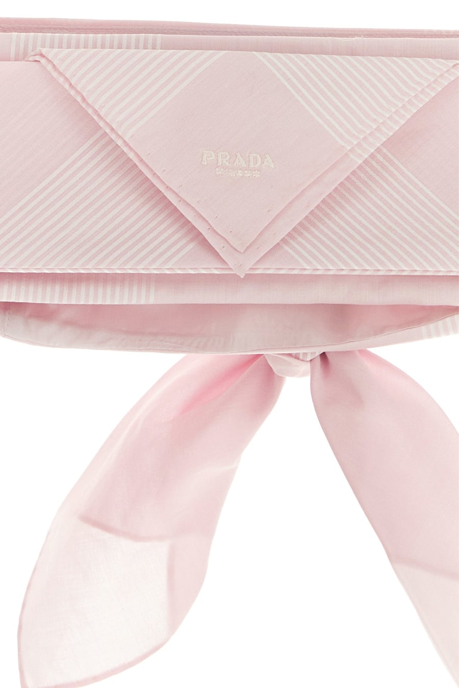 Prada Crop-top in cotone rosa pastello, view 3