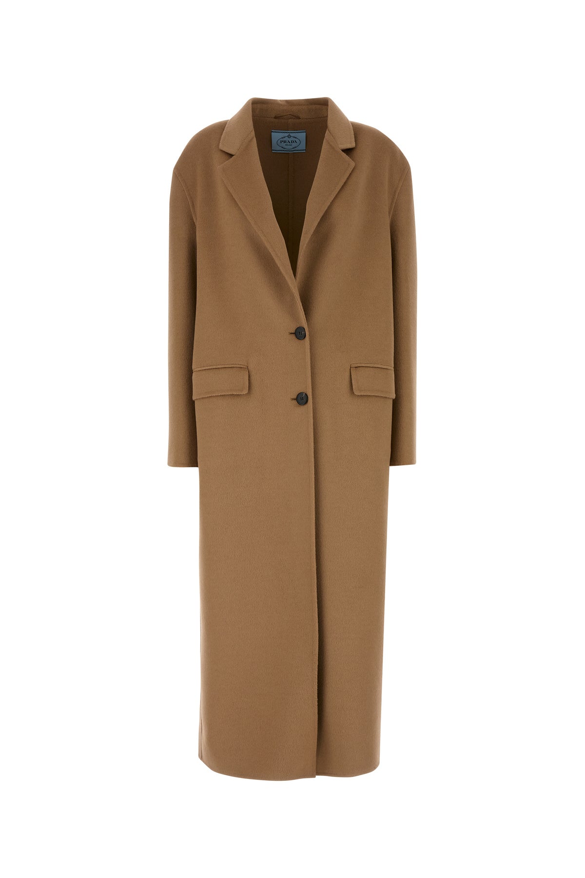 Prada Cappotto in misto lana cammello