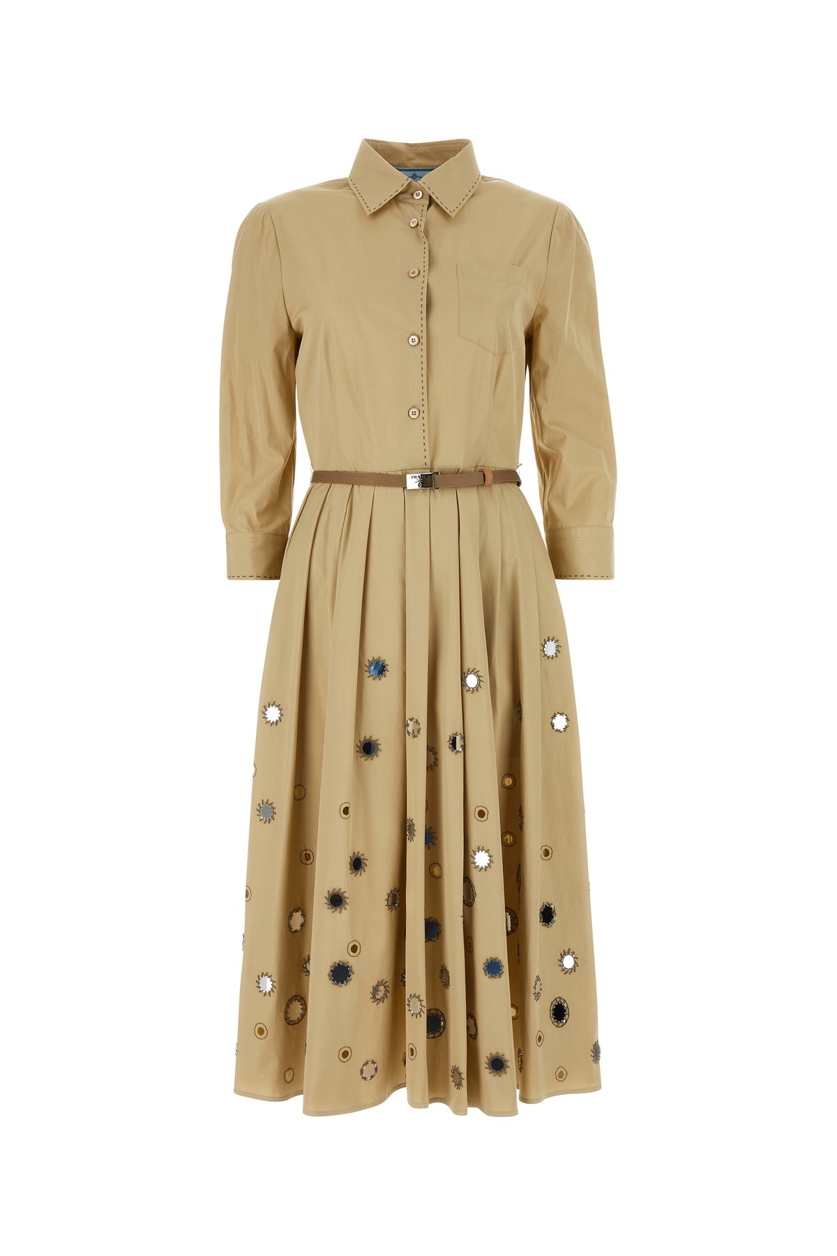 Prada Abito chemisier in cotone beige
