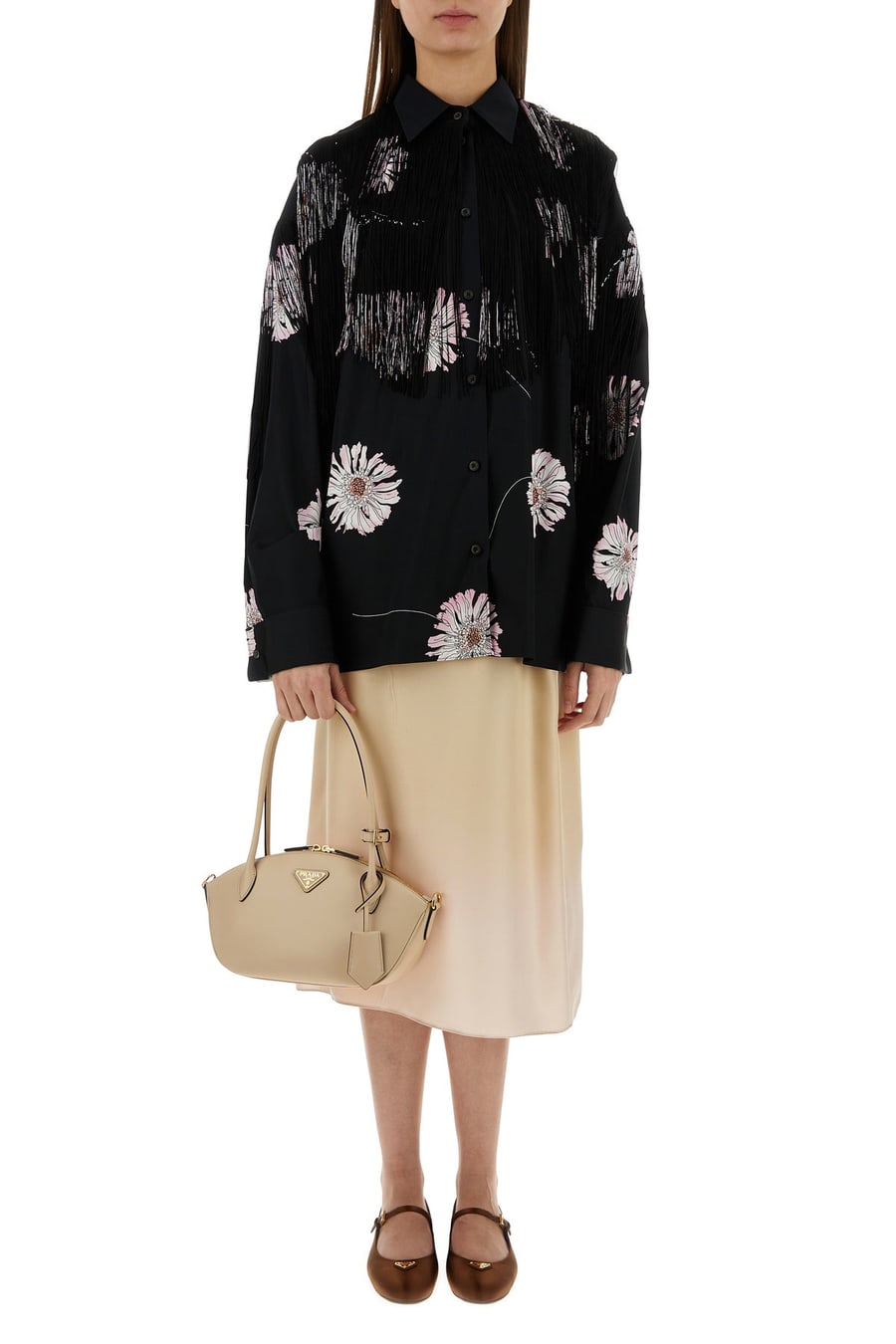 Prada Gonna in seta multicolor, view 6