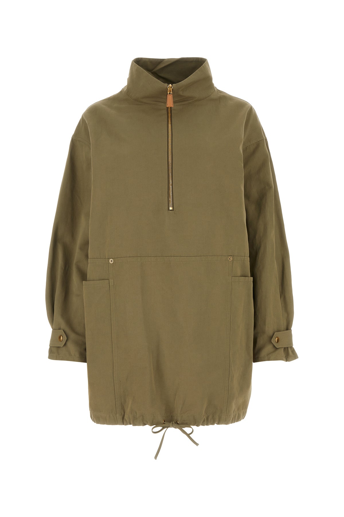 Prada Abito in misto cotone verde miitare