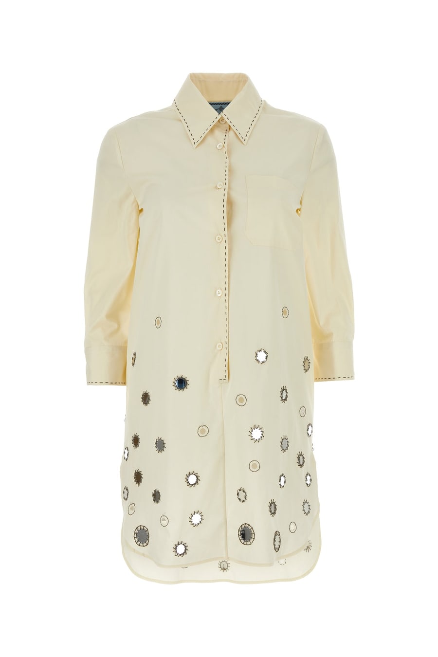 Prada Abito chemisier in cotone sabbia