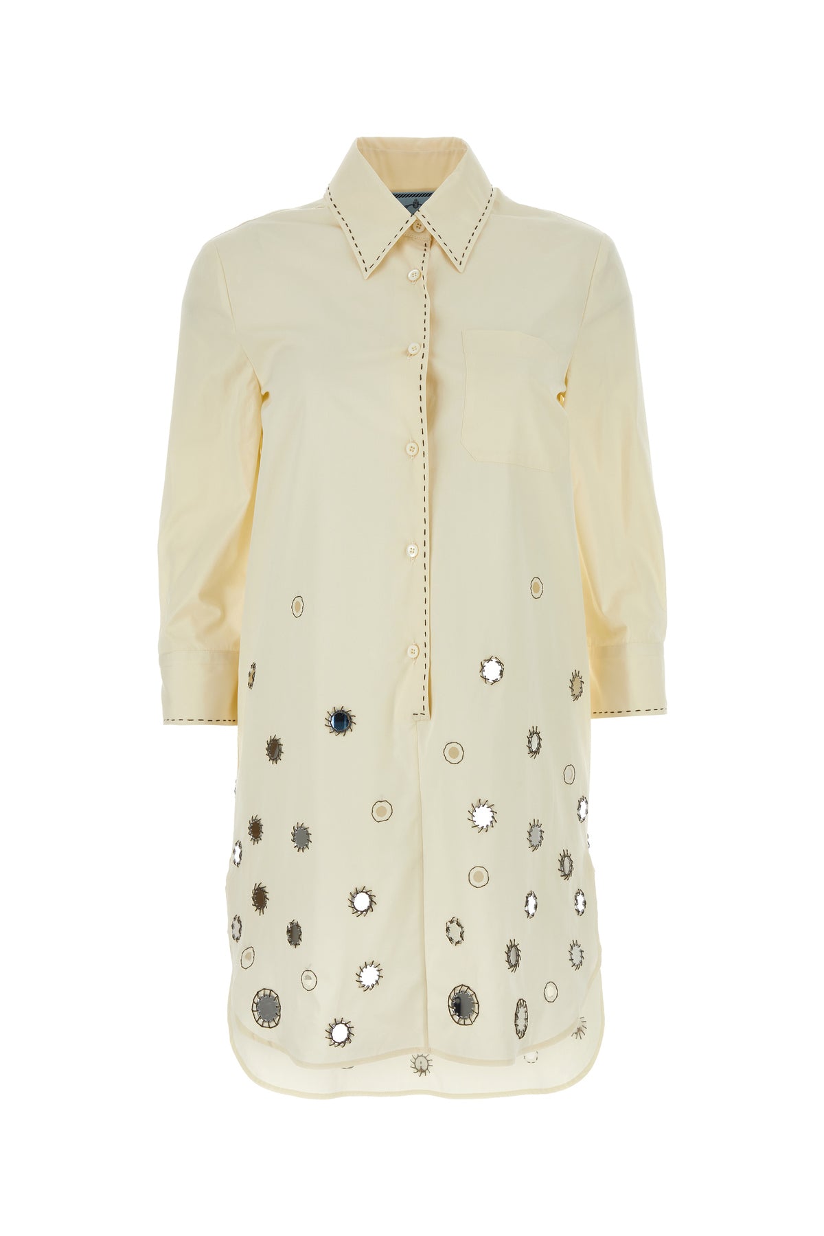 Prada Abito chemisier in cotone sabbia