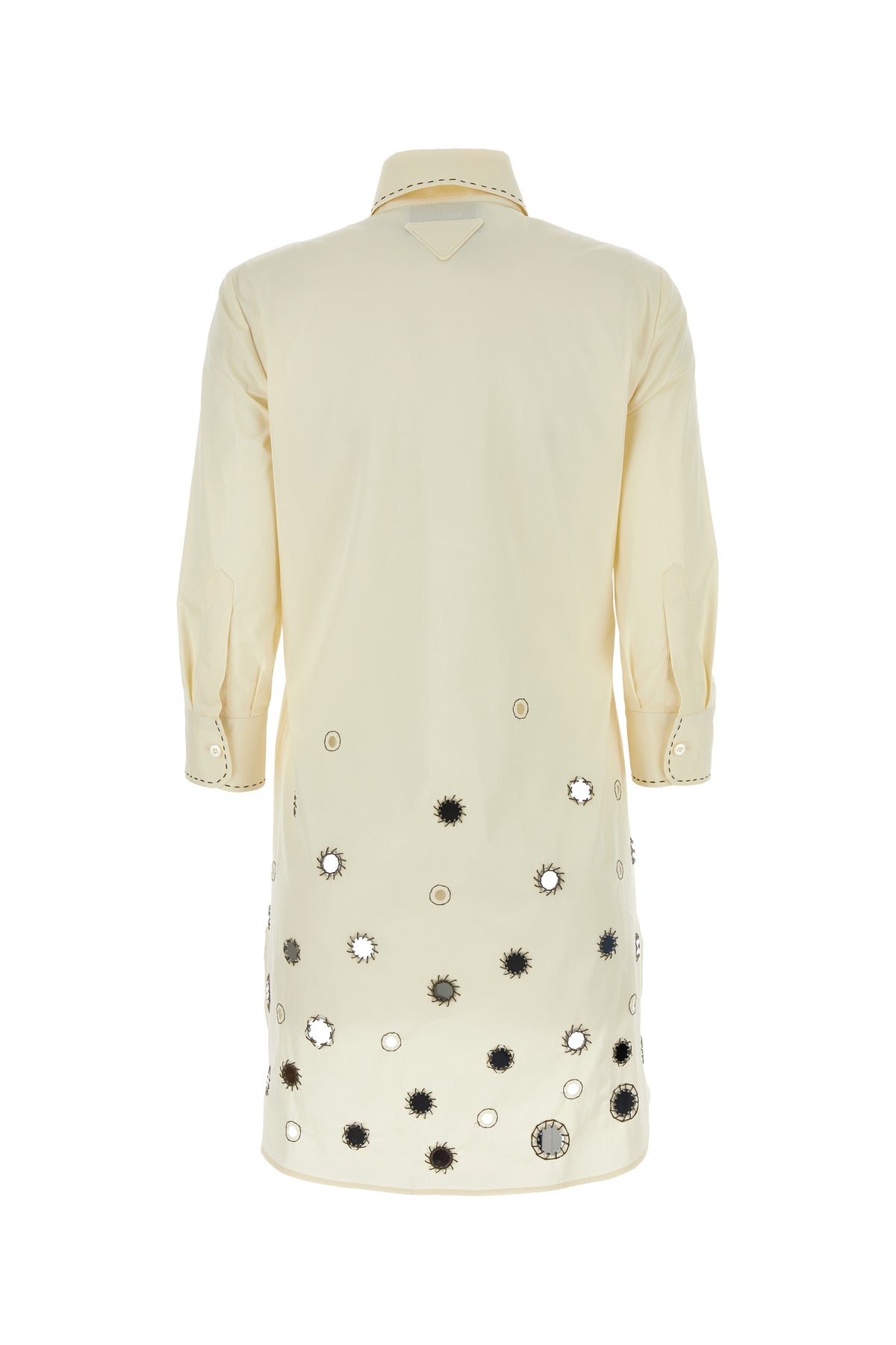 Prada Abito chemisier in cotone sabbia, view 2