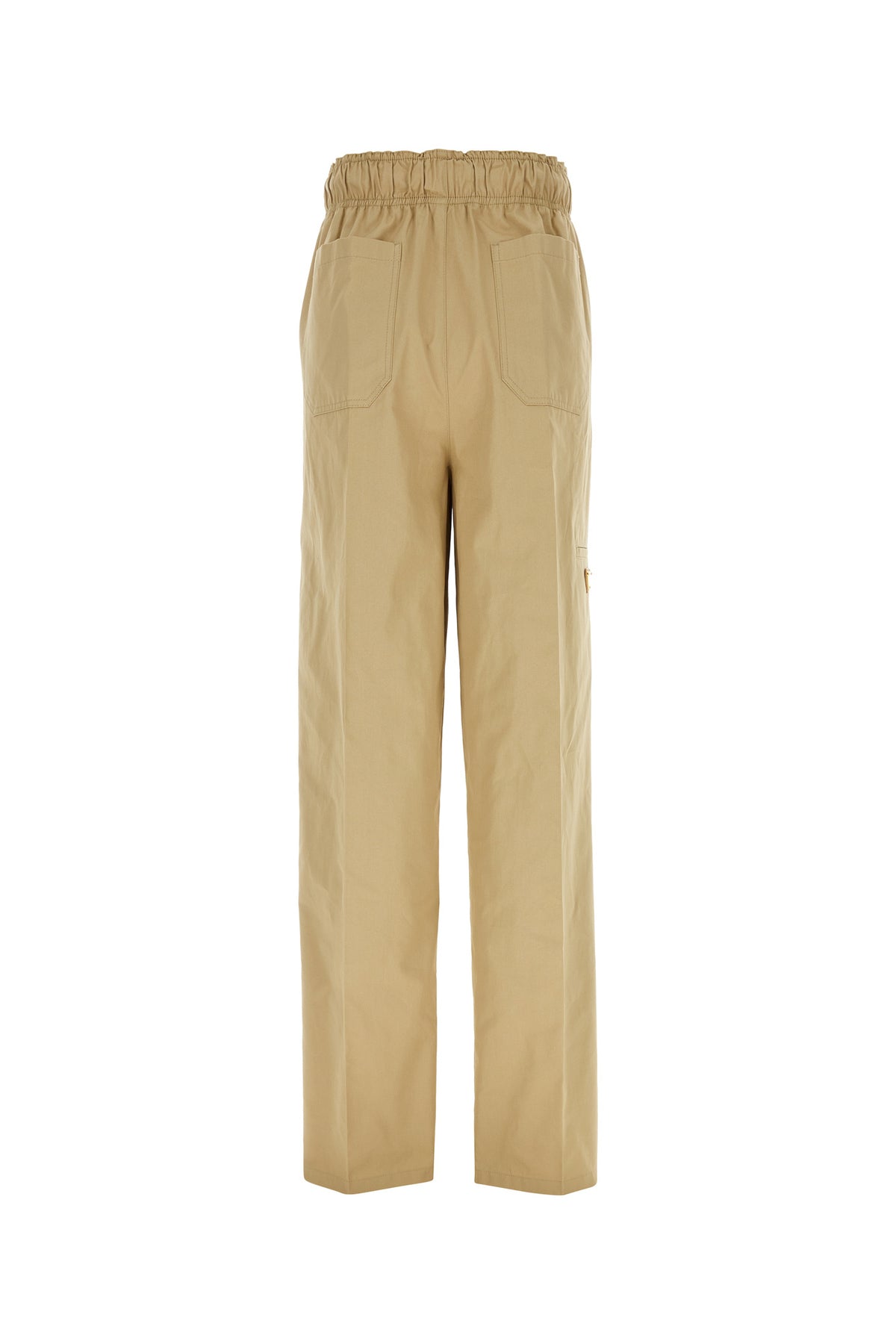 Prada Pantalone dalla gamba ampia in cotone beige, view 2