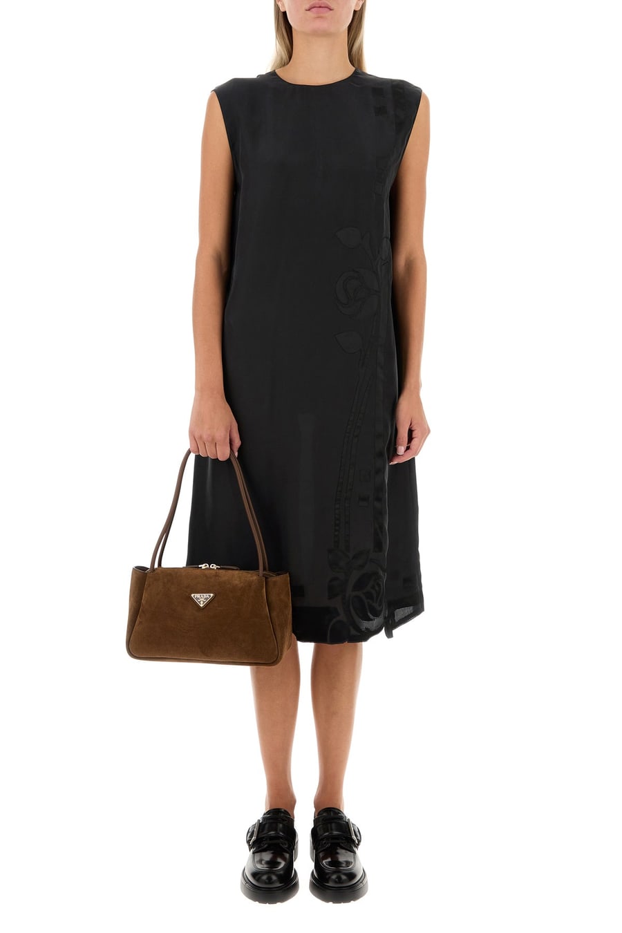 Prada Abito in seta nero, view 6