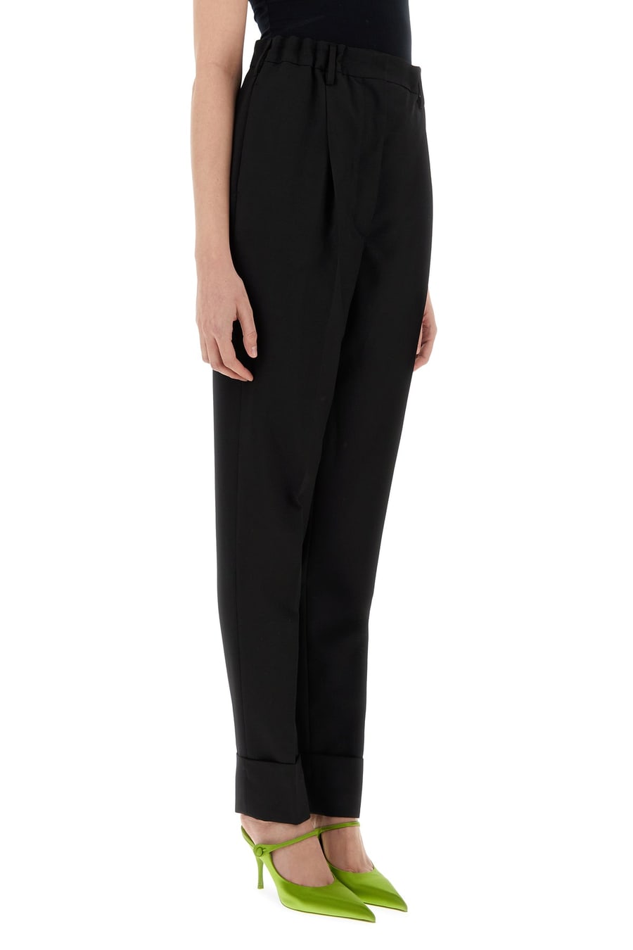 Prada Pantalone in misto lana nera, view 3