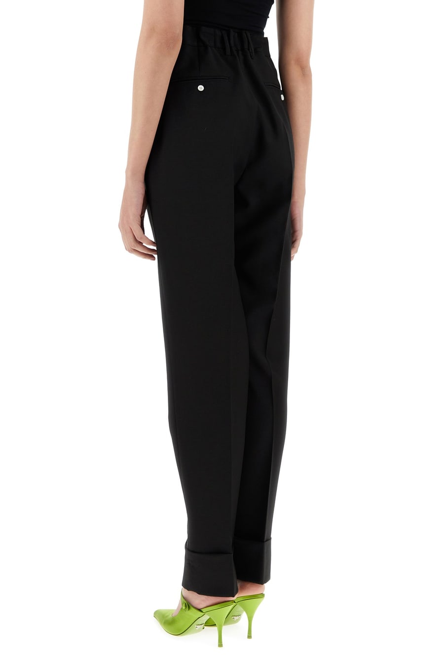 Prada Pantalone in misto lana nera, view 4