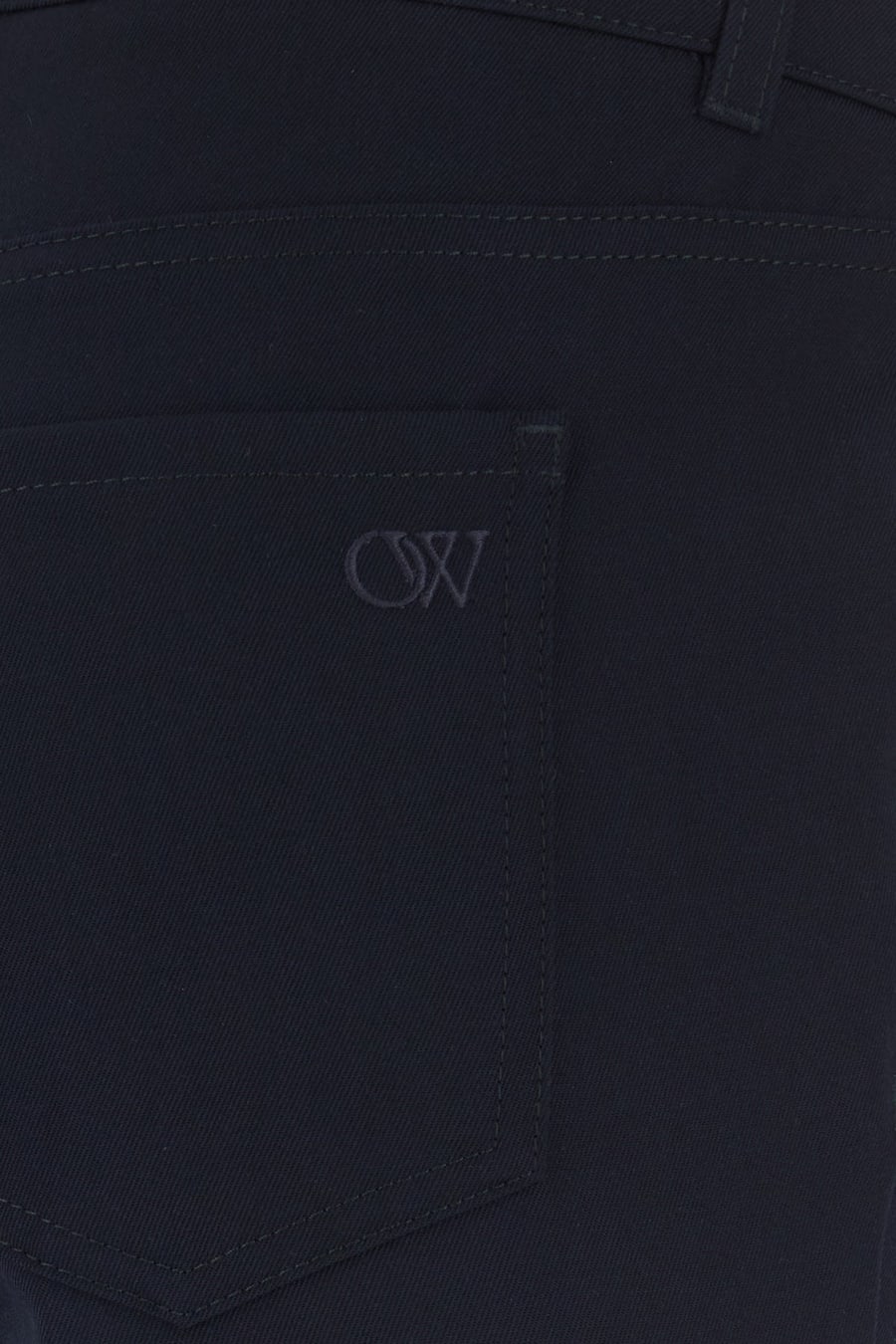 Off-White Pantalone in lana blu notte, view 3
