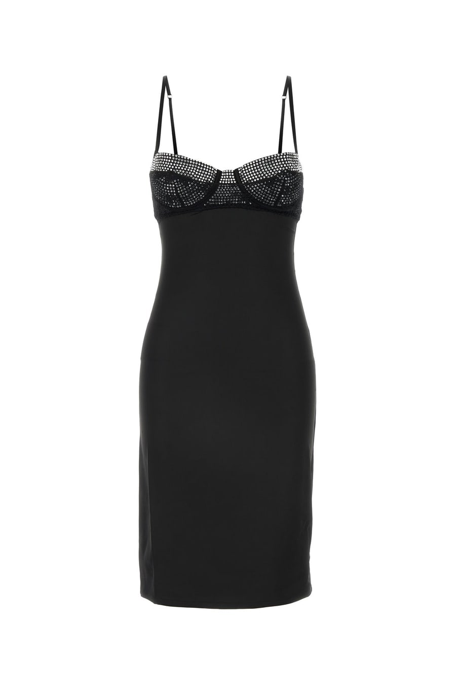 OSEREE Abito in raso stretch nero