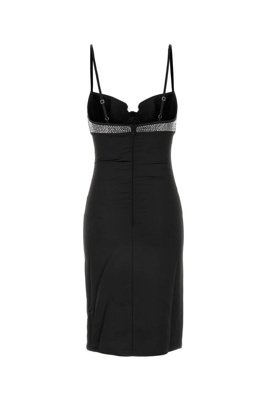 OSEREE Abito in raso stretch nero, view 2