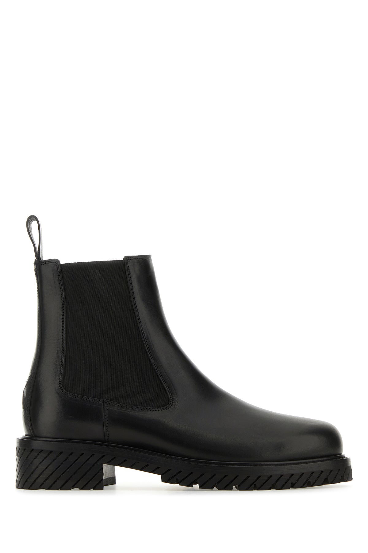 Off-White Stivaletti Combat in pelle nera