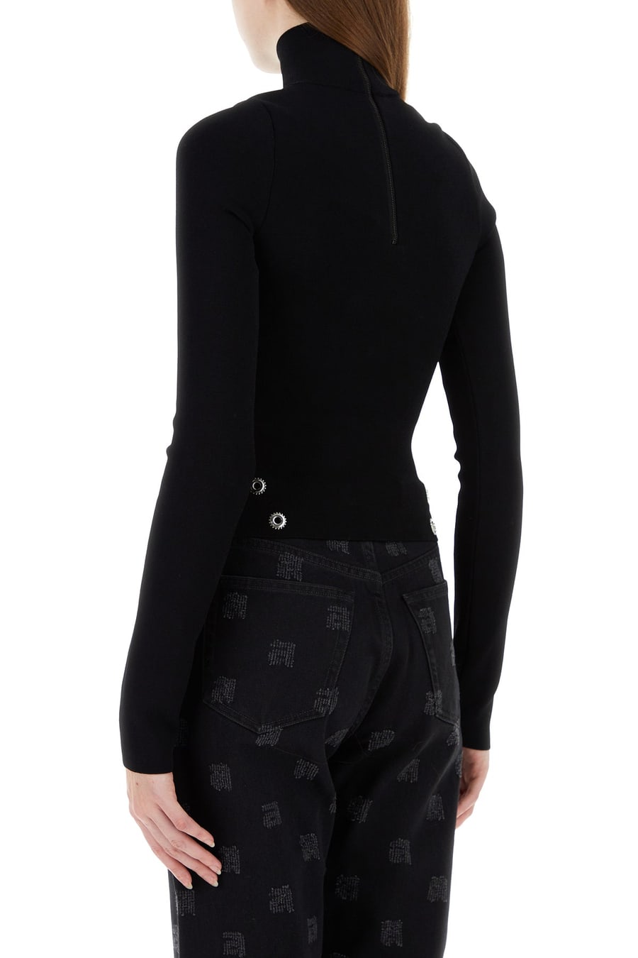 Off-White Top in misto viscosa nera, view 4